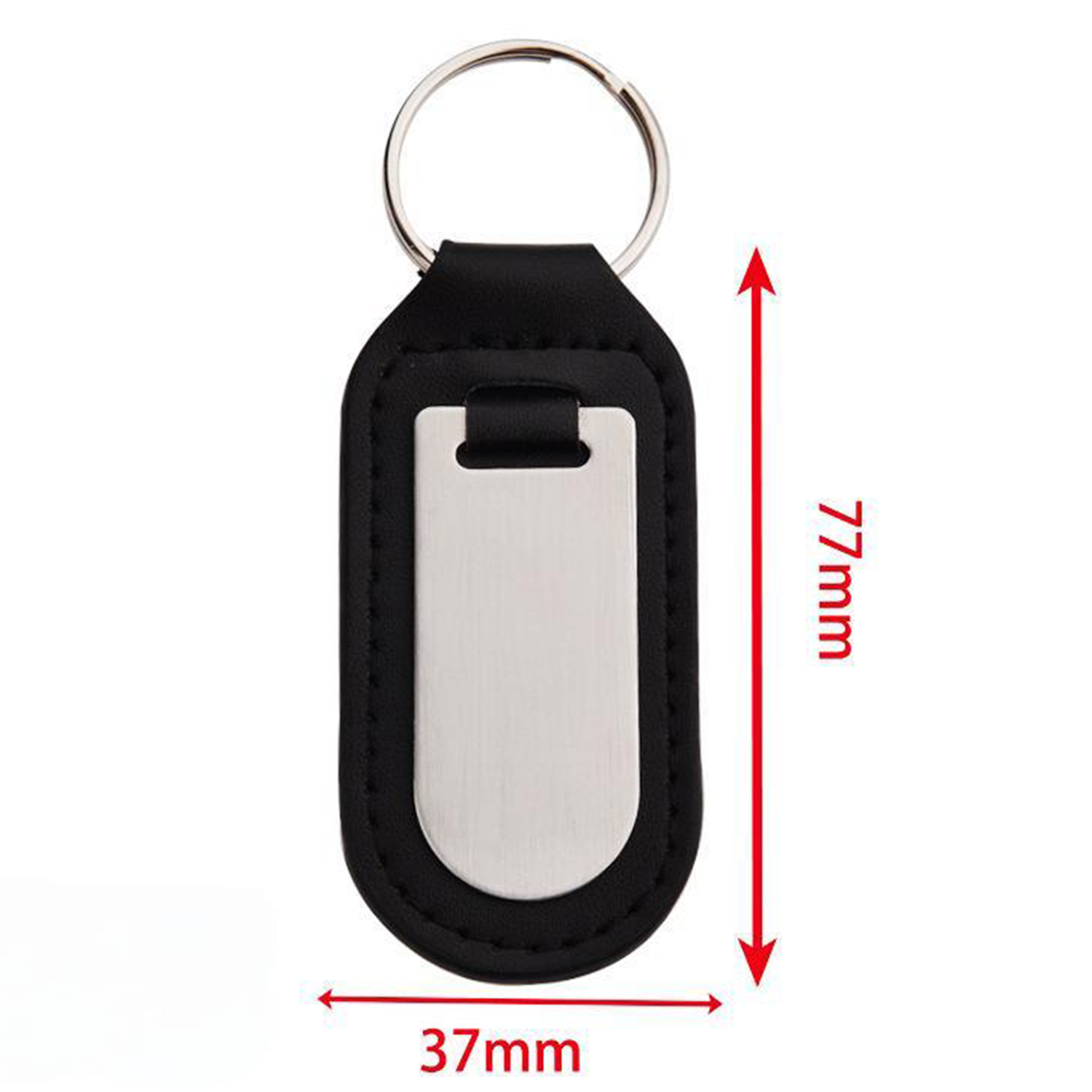 Customized Genuine Leather Stainless Steel Keychain 2