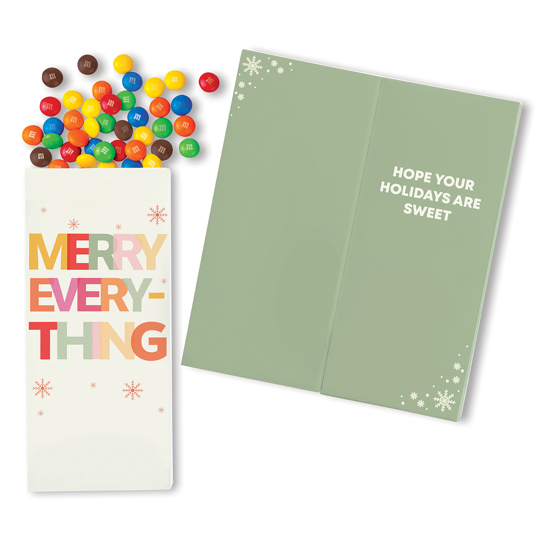 One Color Foil-Stamped Stock Holiday Sentiment Sweeter Cards with Candy Coated Chocolate Bitz 3