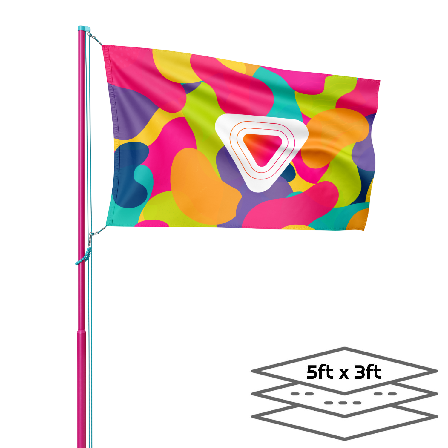 Double-Sided Dye Sublimation 3-Layer 5ft*3ft Flag 4