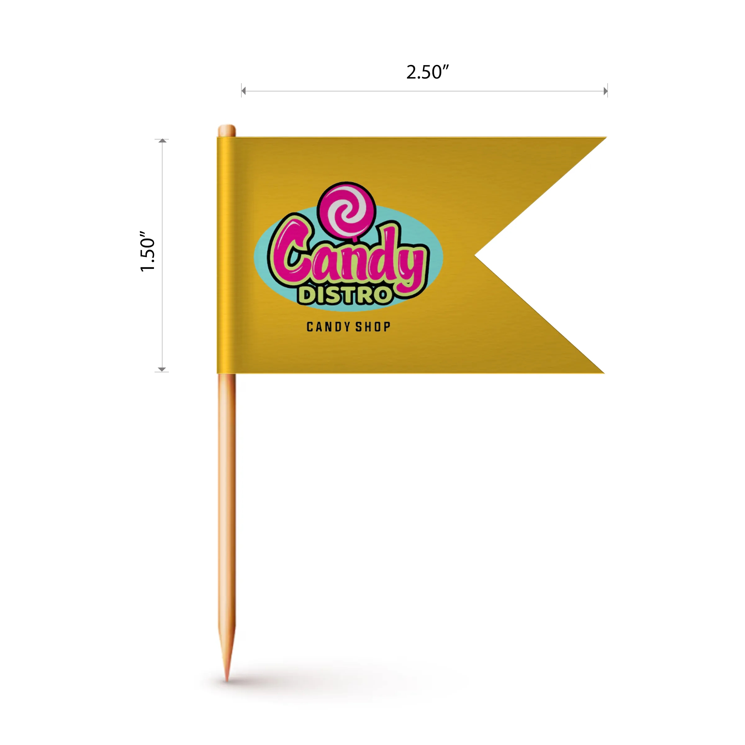 Custom Paper Toothpick Flags - Style C Flag Size 1.5" x 2.5" 2