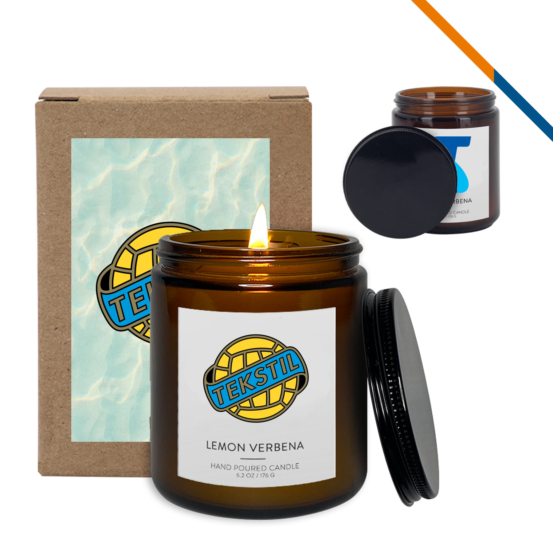 Scenro Amber Candle With Lid - 8 OZ. 4