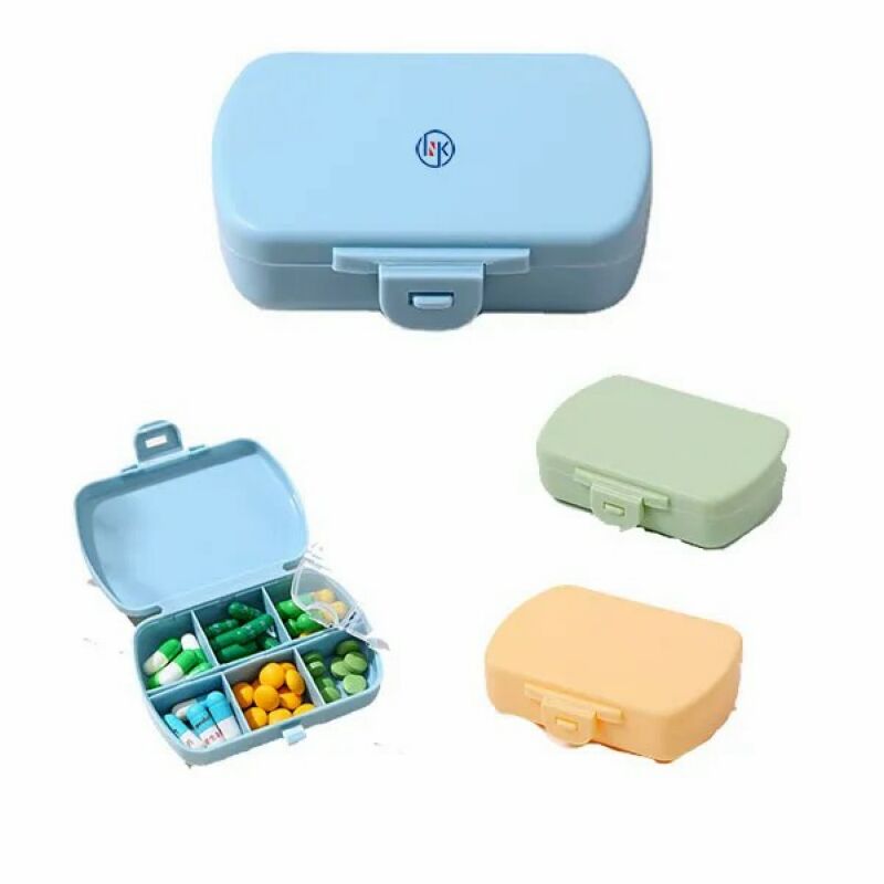 Compartments Plastic Mini Ellipse Pill Case