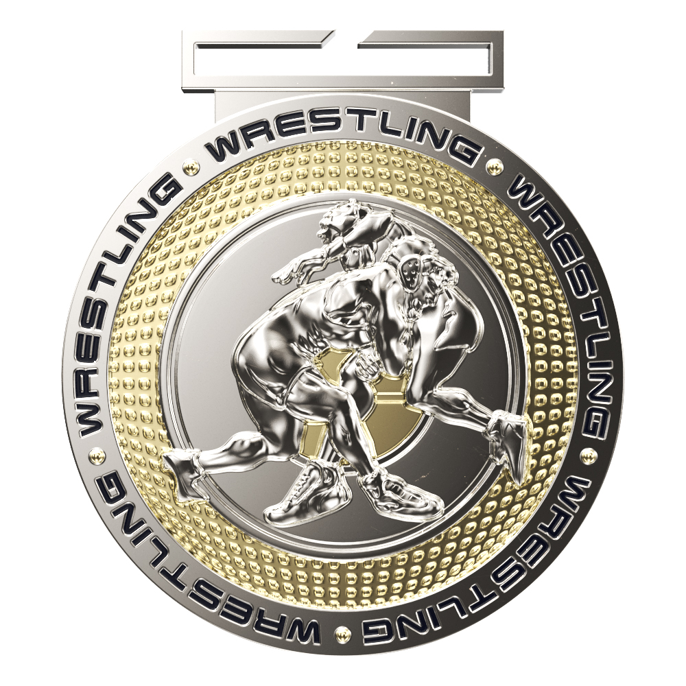Wrestling Dual Plated Medallion (3")