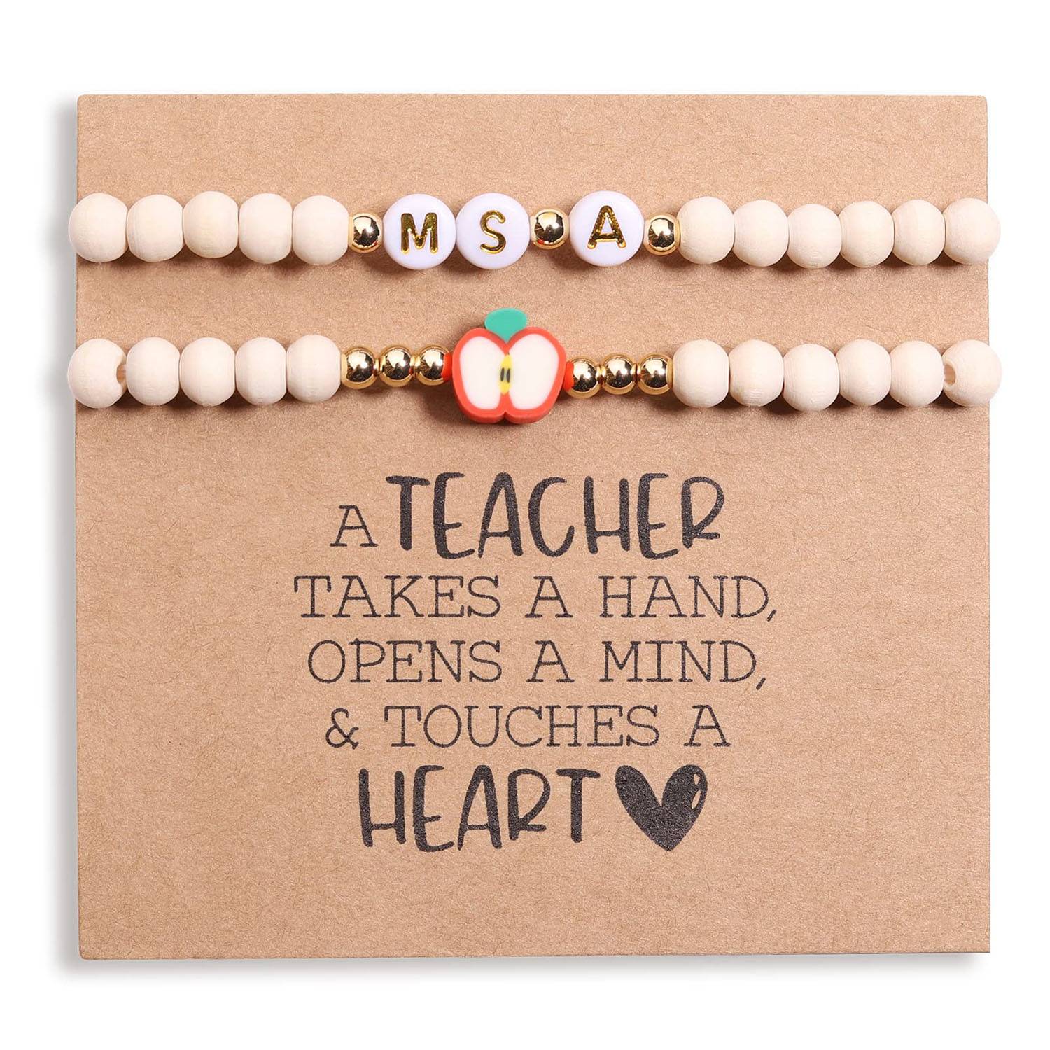 Custom Polymer Clay Teacher Bracelet Set 5