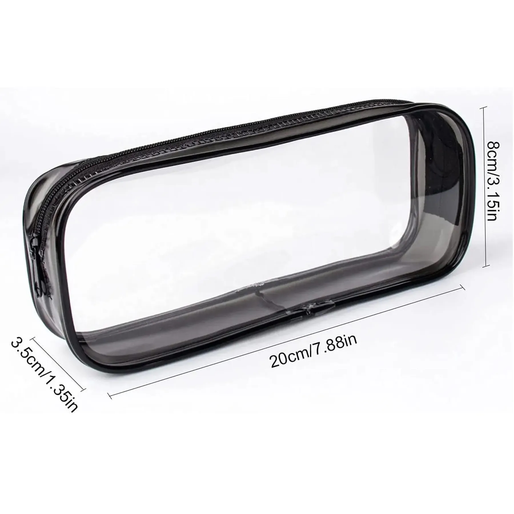 PVC Pencil Bag Zipper Pouch Clear Transparent Waterproof 2