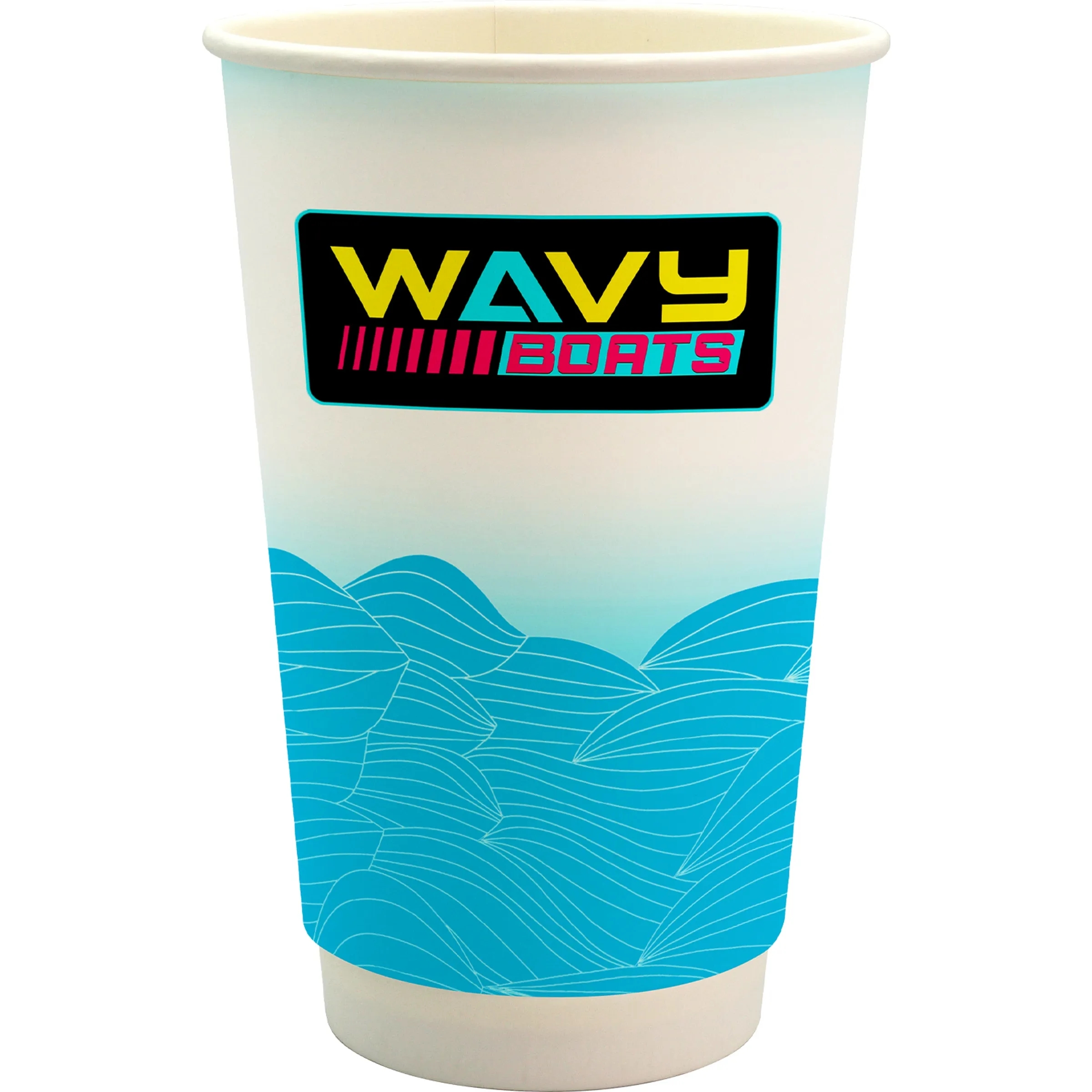 16 oz. Full Color Turbulent Waves Cube Paper Cup 14