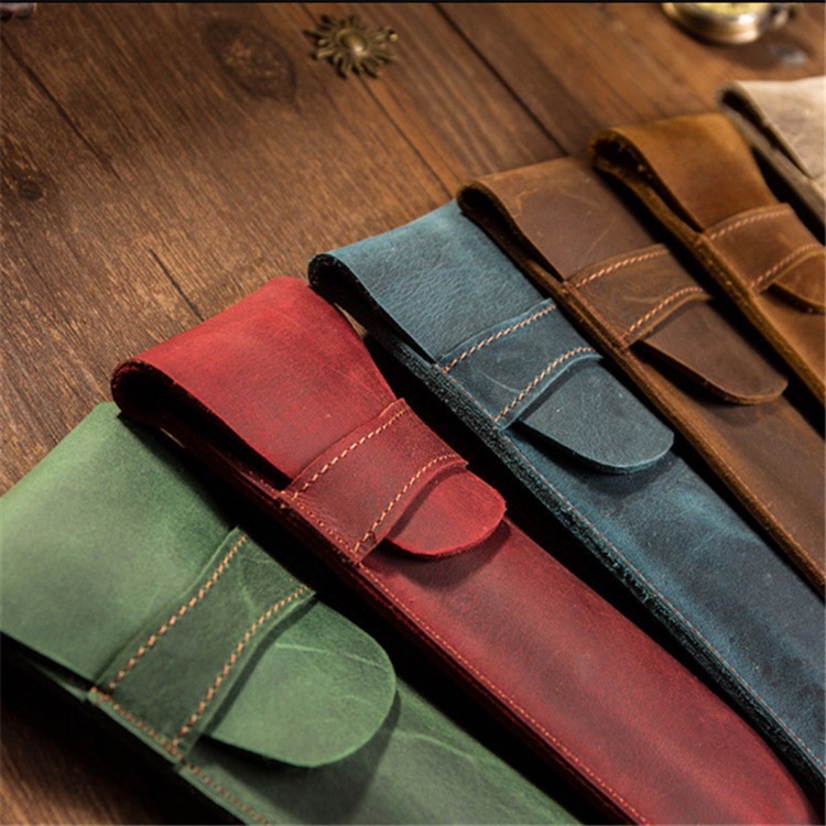 Retro style leather pen bag 4