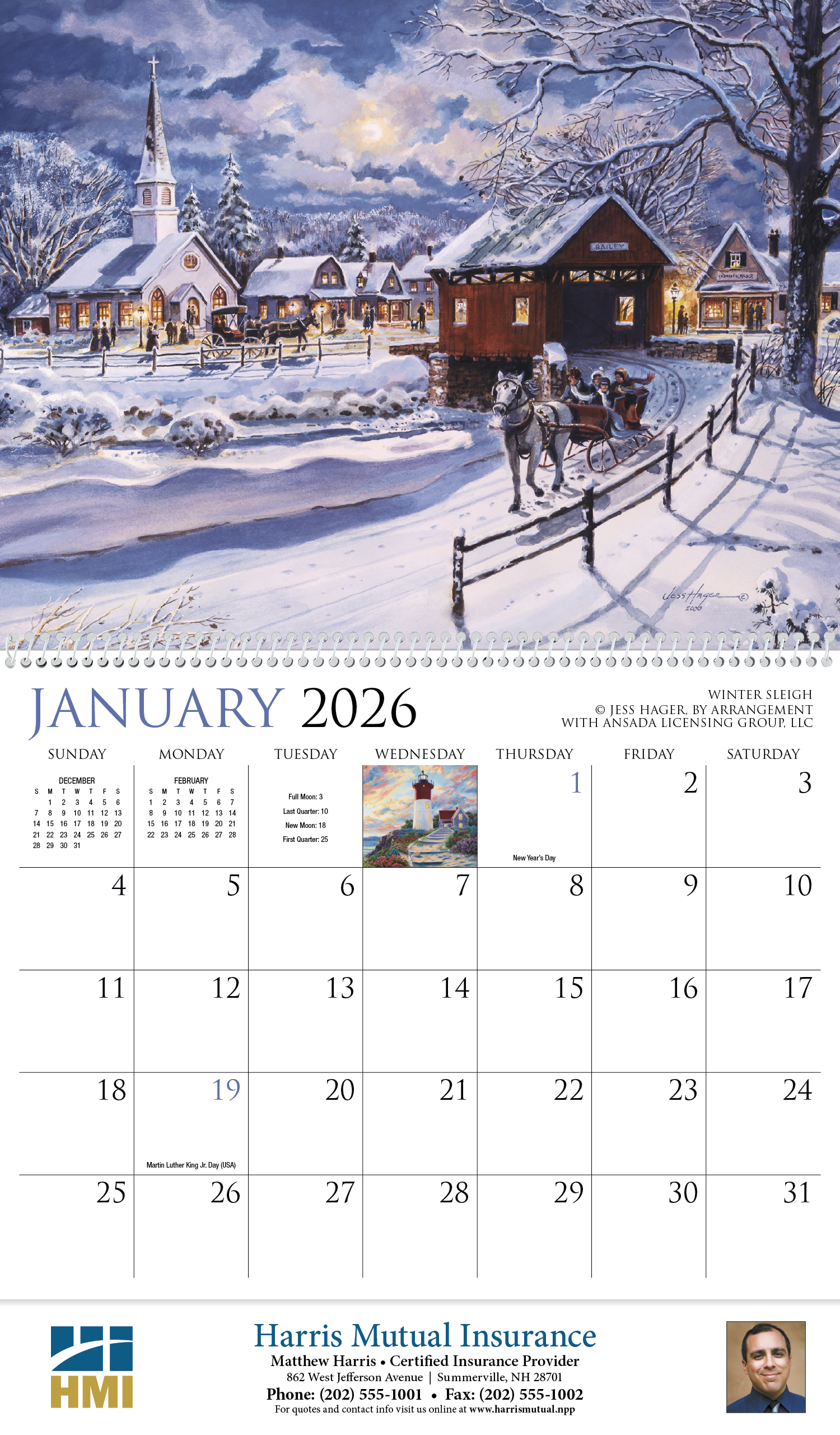 HotLine® Products Back Home Appointment Calendar - Spiral 23