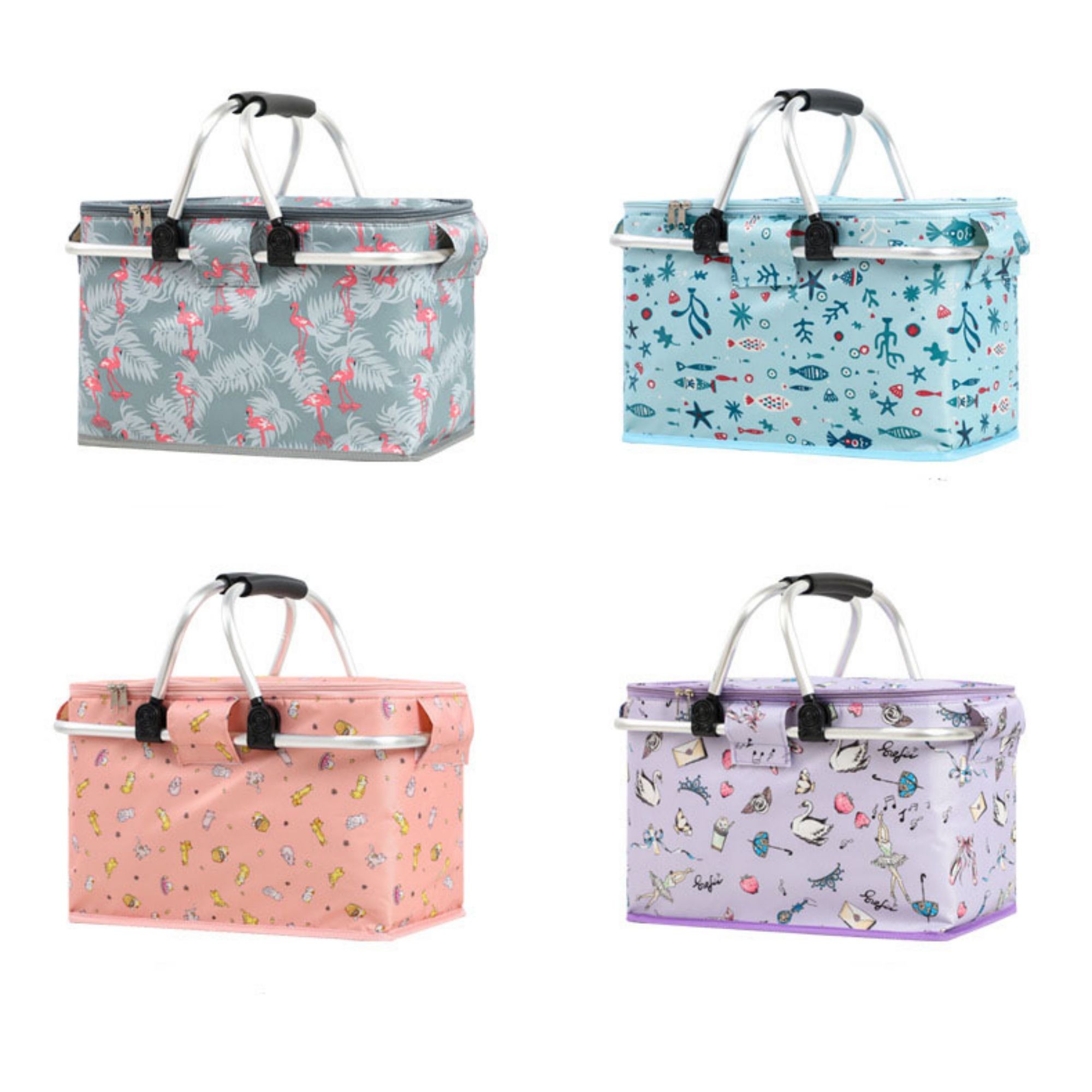 Large Foldable Picnic Basket with Aluminum Alloy Handle 5
