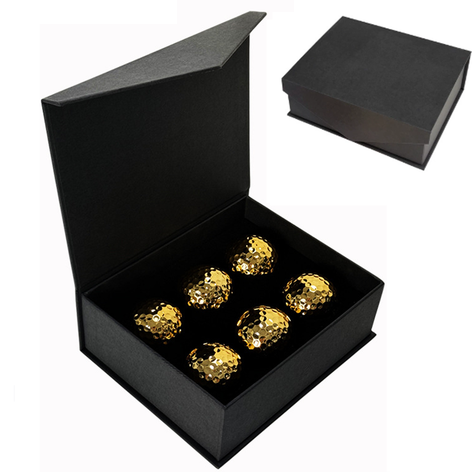 Gold Plated Golf Ball Gift Set 4