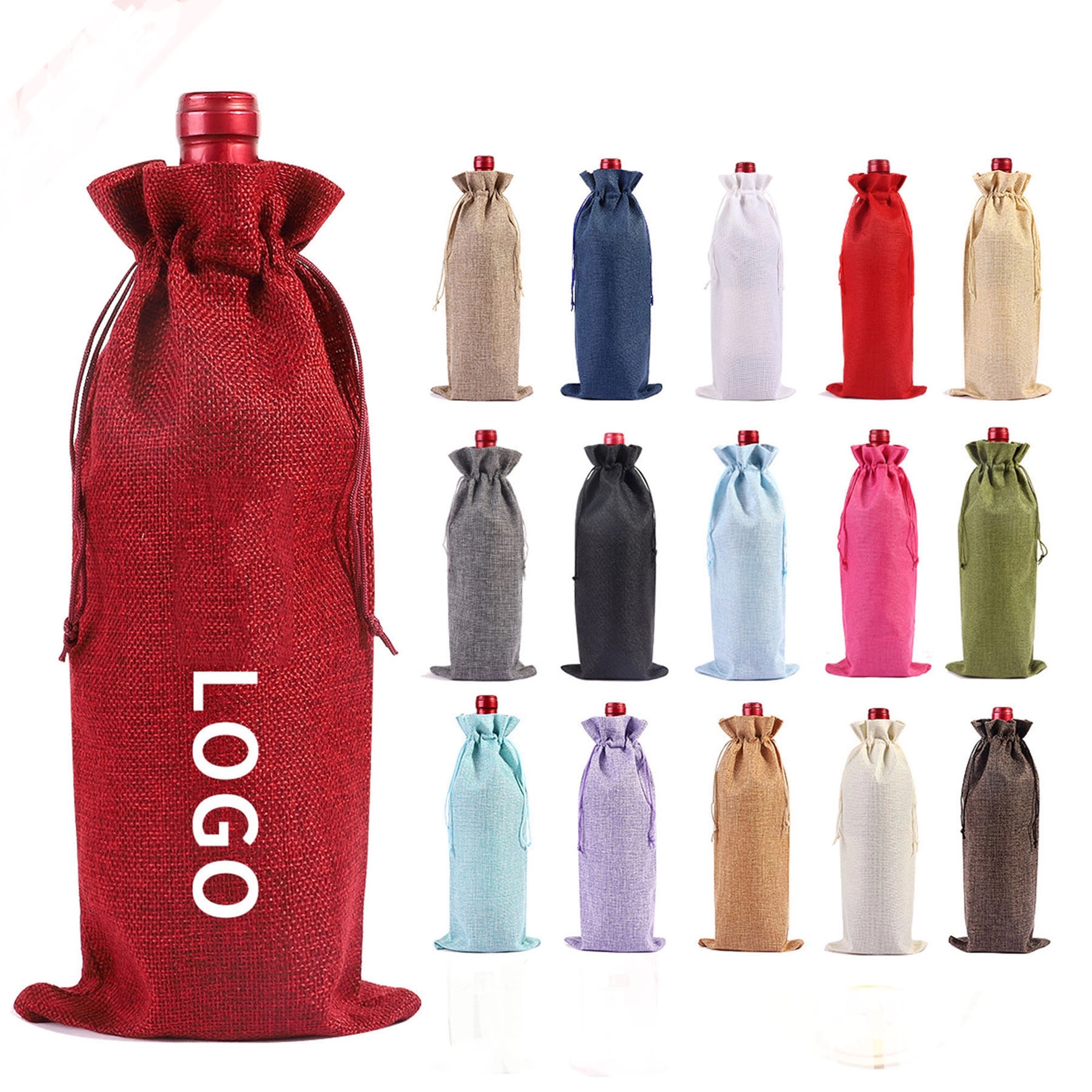 Reusable Wine Gift Bags with Drawstrings