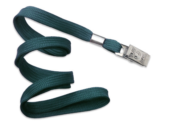 3/8" Blank Lanyard w/Bulldog Clip (Teal Blue) 1