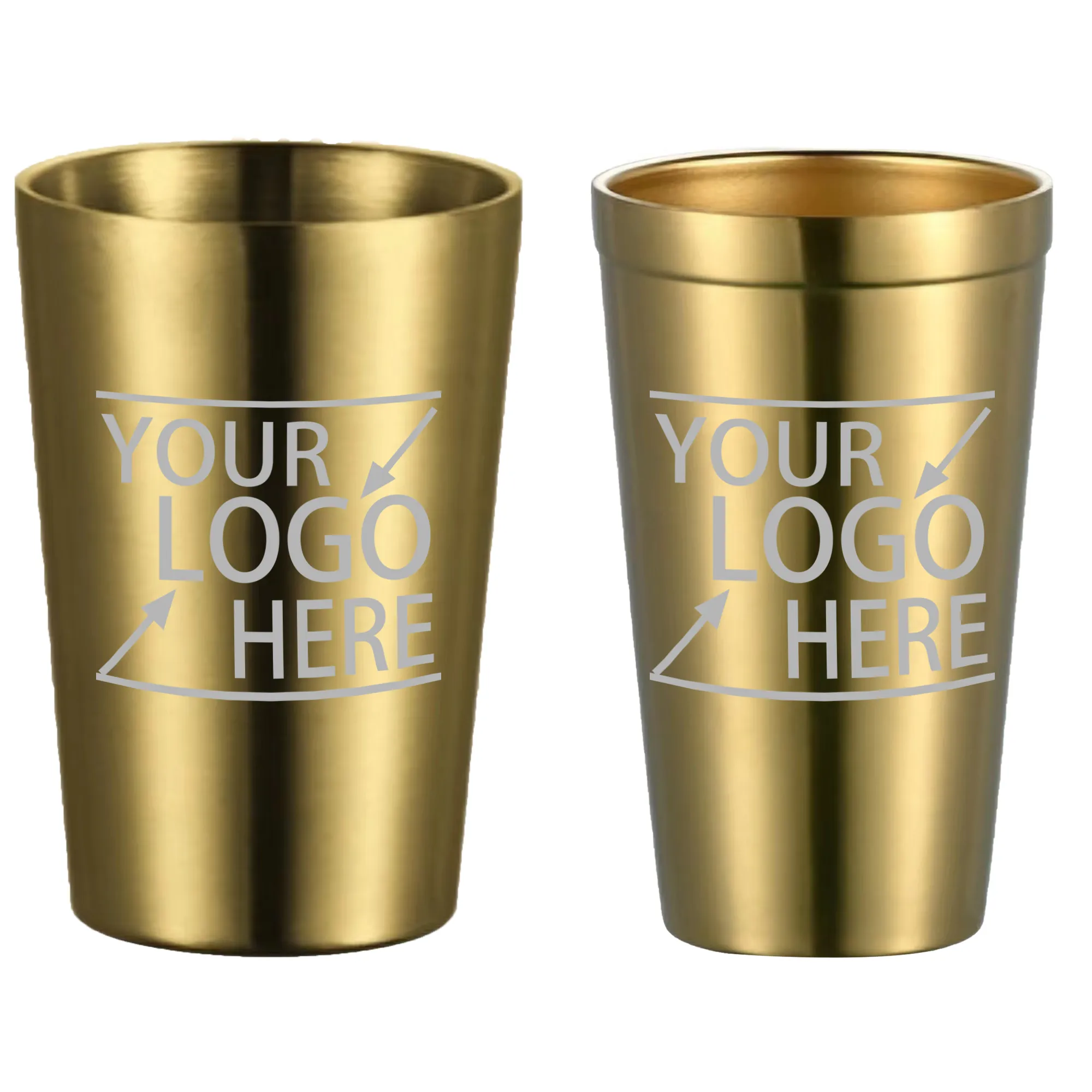 21oz Golden Stainless Steel Pint Cup