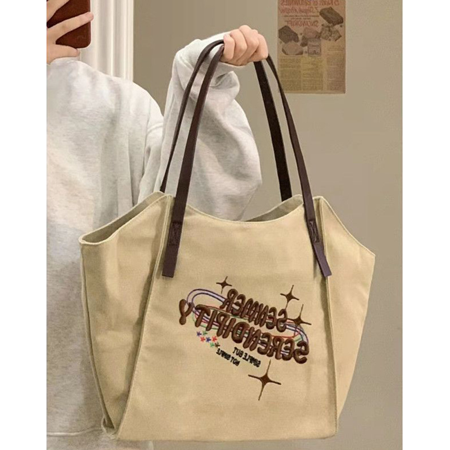 Casual All-In-One Canvas Tote Bag, custom tote bag with logo imprint 3