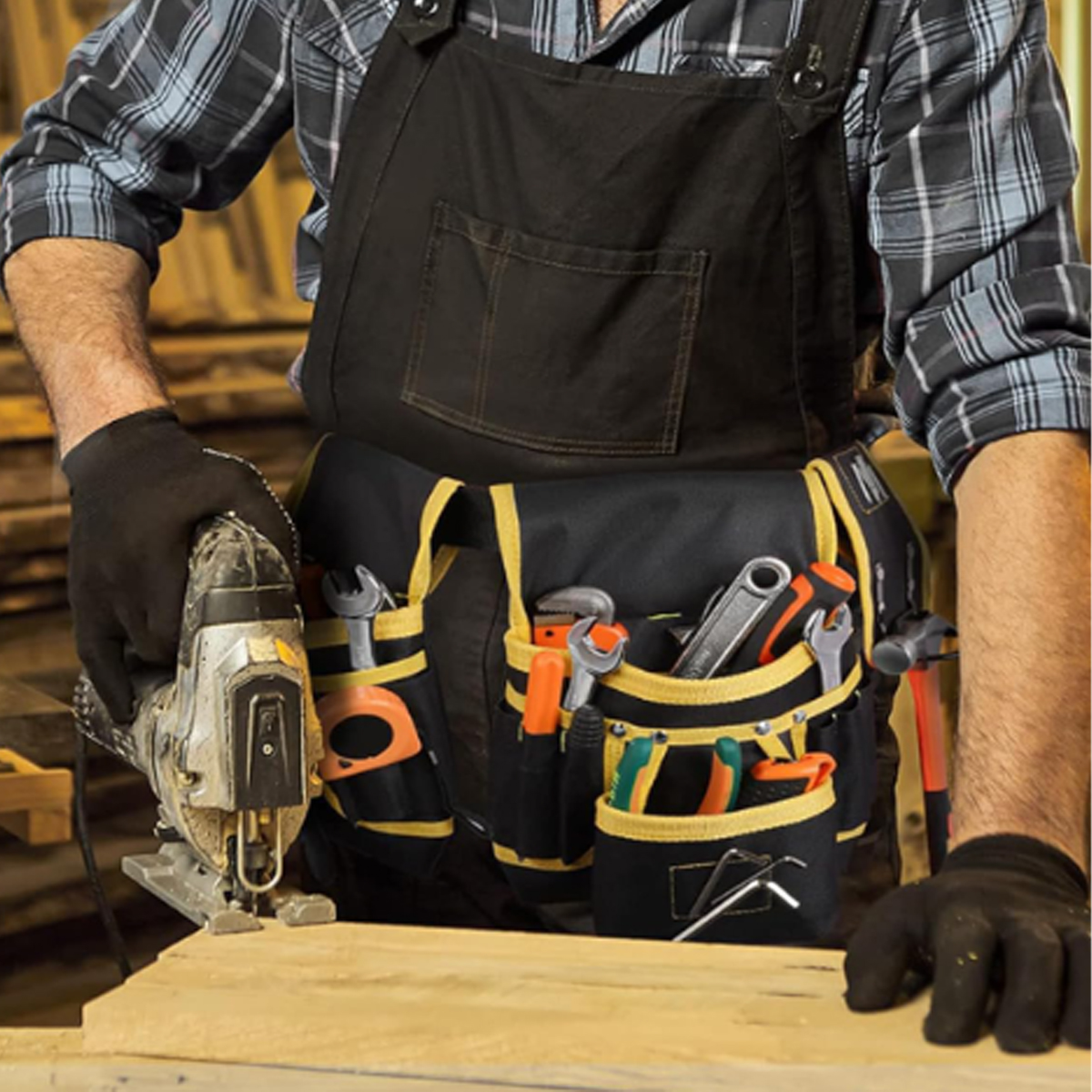 Durable Tool Belt W/ Adjustable Strap Multiple Pockets 5