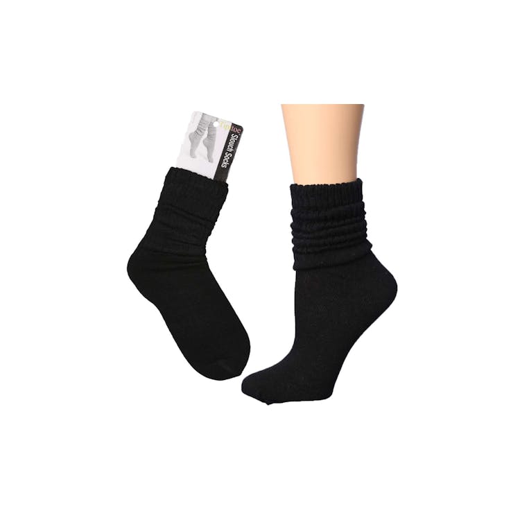 Women's Tipi Toe Crew Slouch Socks Black 9-11 1 Pack 1