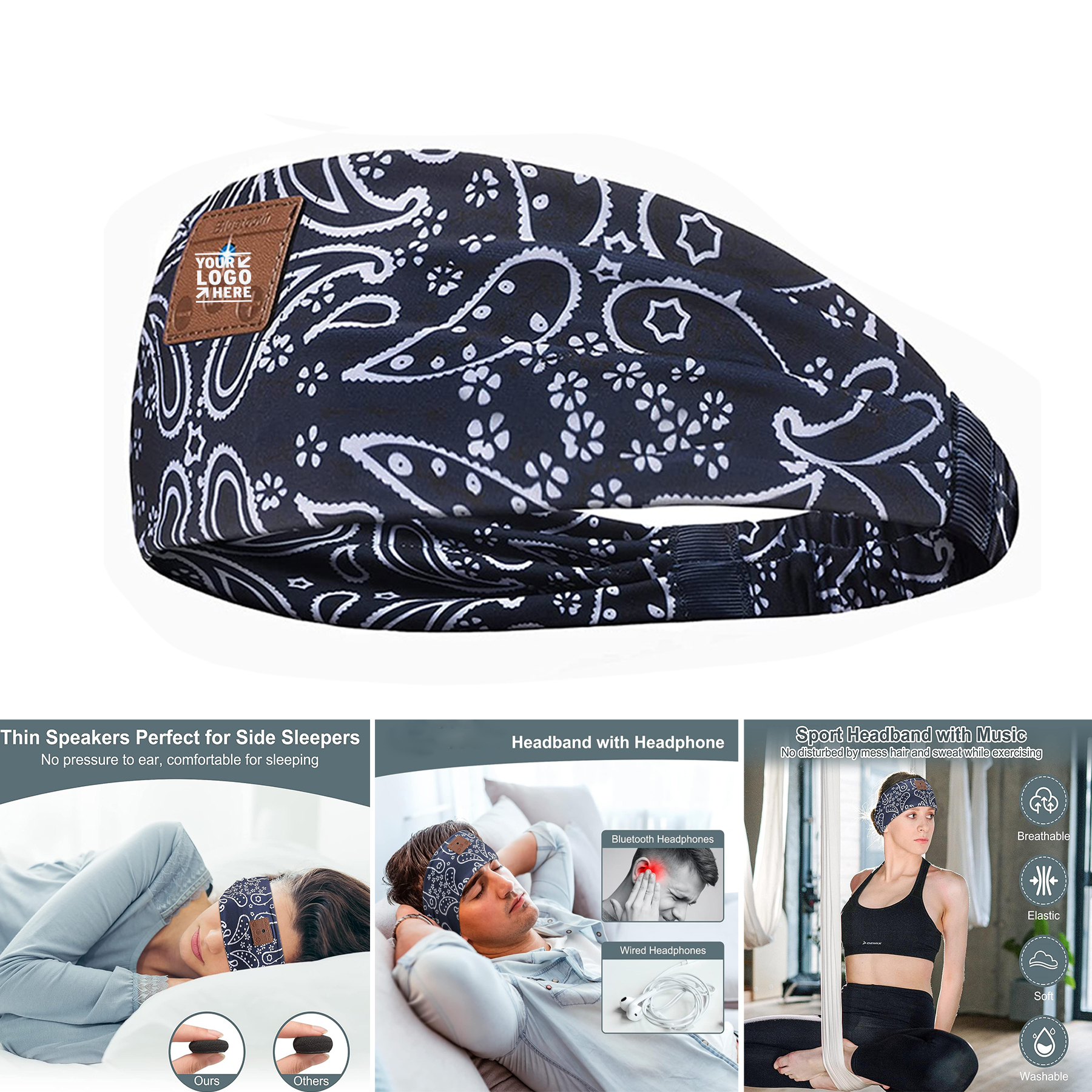 Ultra-thin Speaker Men Women Gift Sleep Headphone Bluetooth Headband