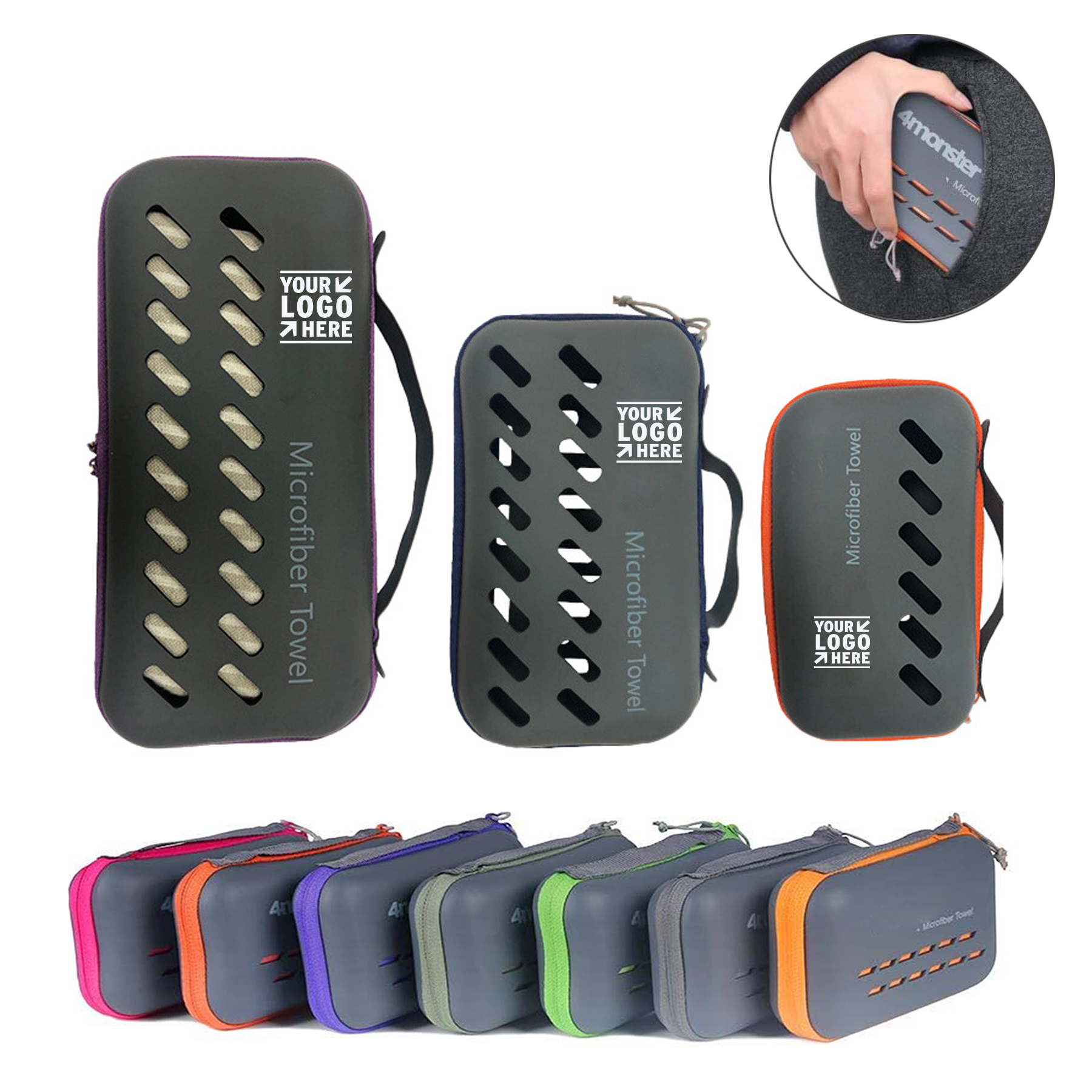 Portable Travel Quick Dry Ultra Soft Microfiber Compact Gym Towel for Yoga Swimming Sports Backpack