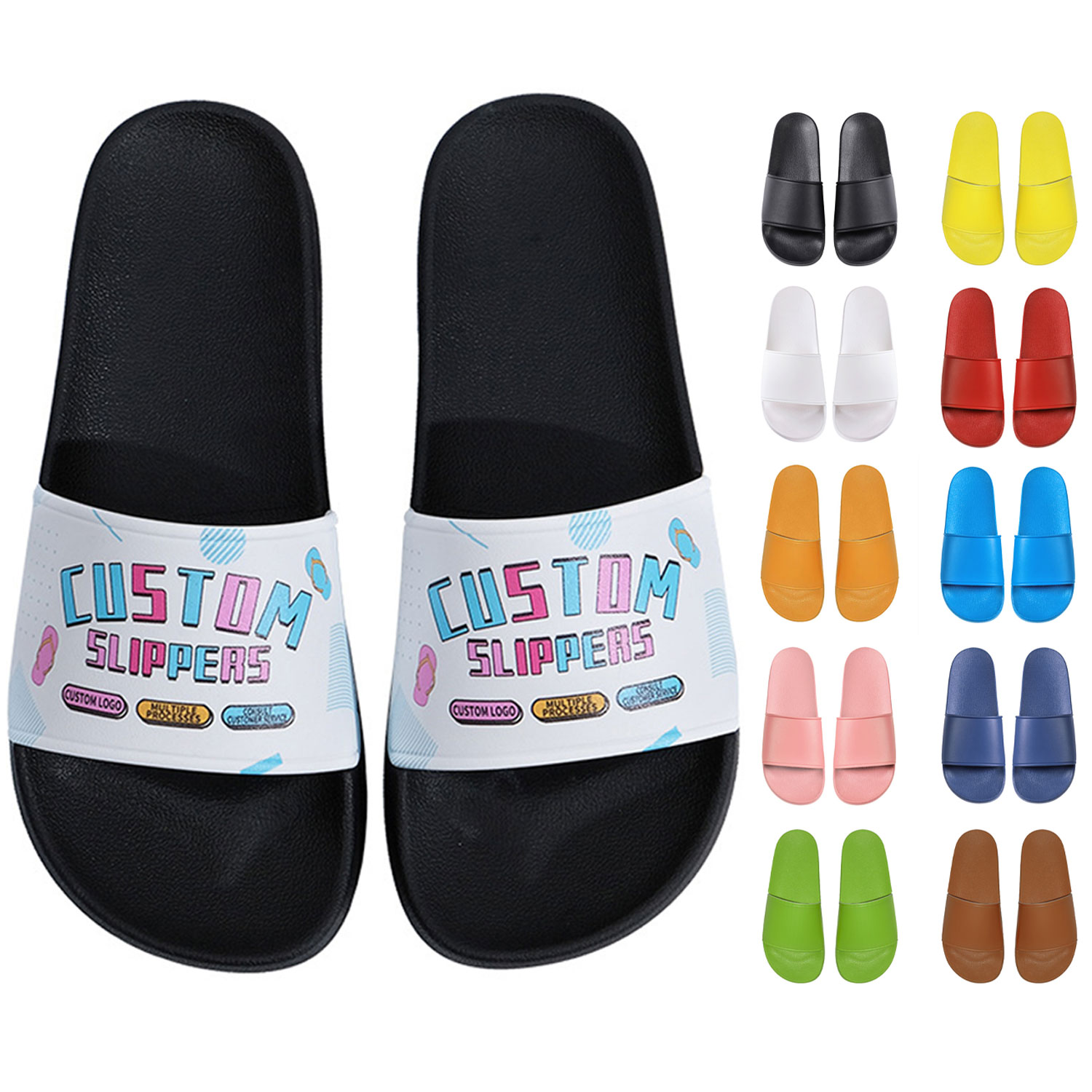 Custom Unisex Thick Sole Anti-Slip Slippers 8
