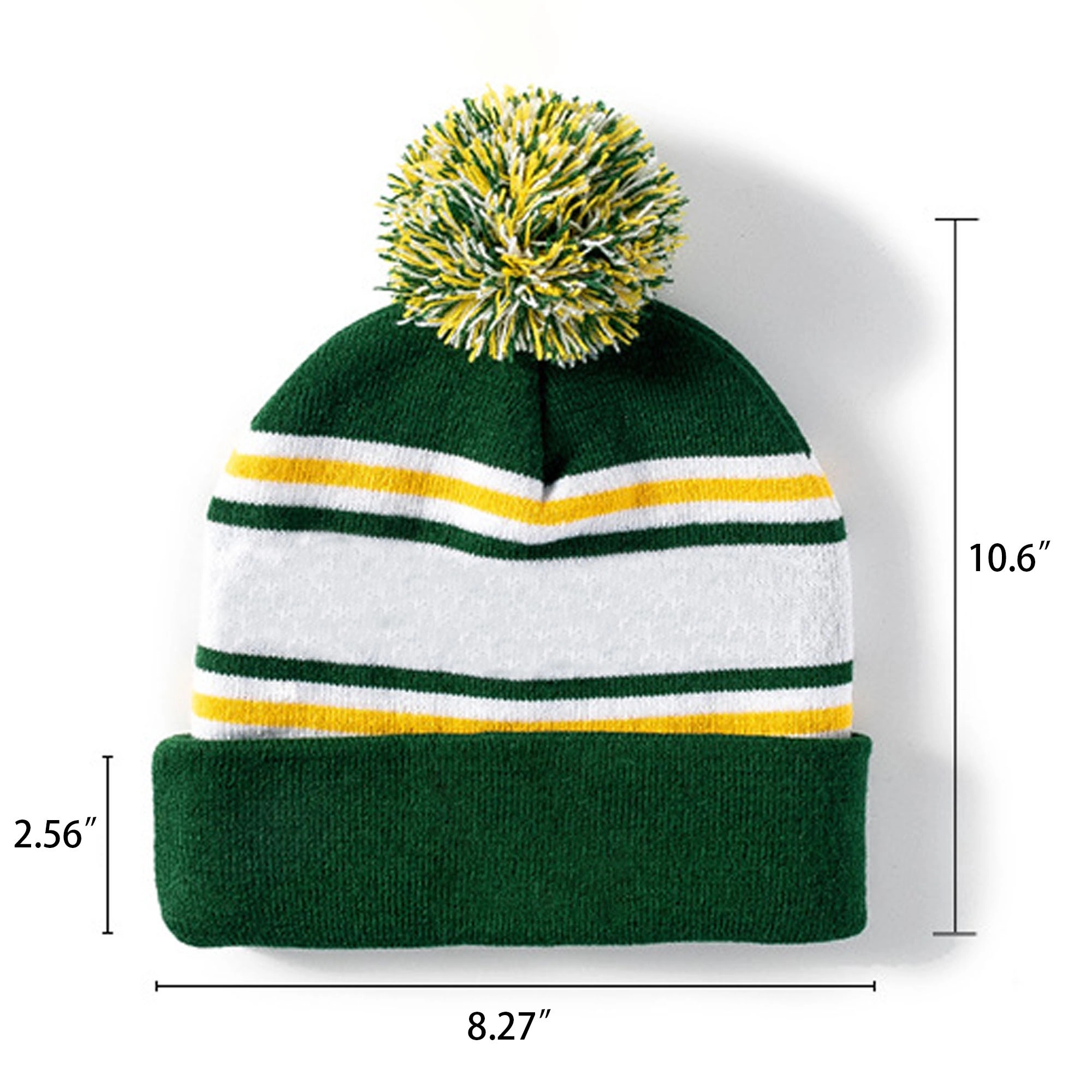 Two-Tone Knit Cuff Pom Beanie Cap 3