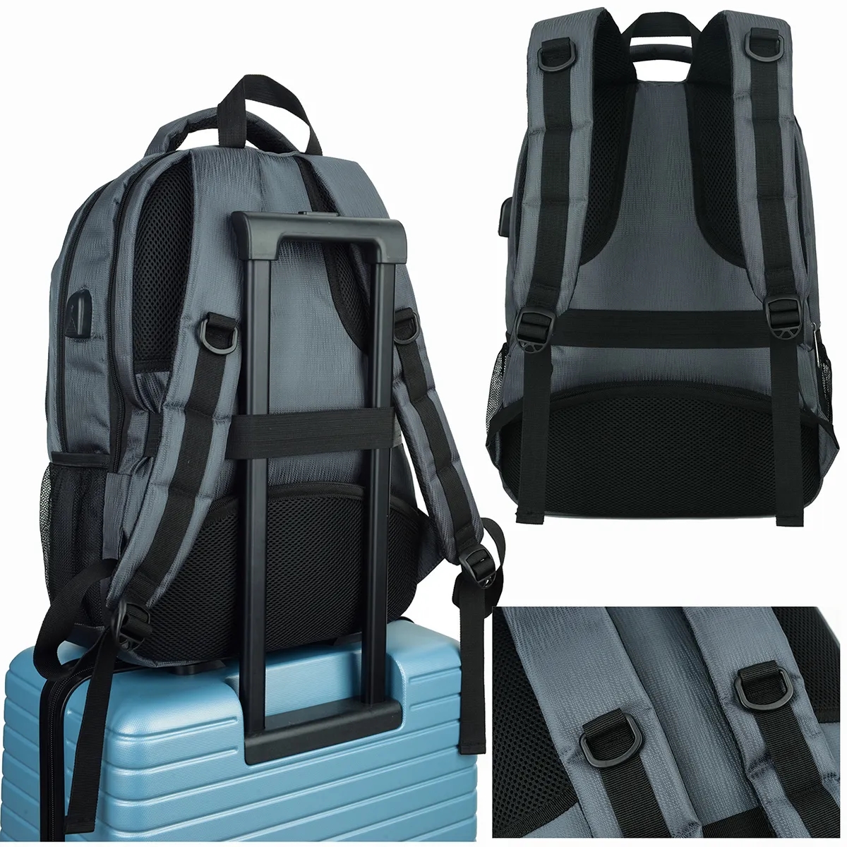 Business Anti Theft Slim Travel Backpacks With Charging Port 4