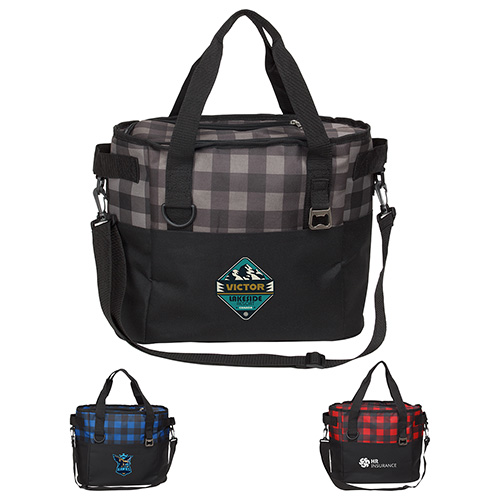 Plaid Insulated Cooler Bag 12