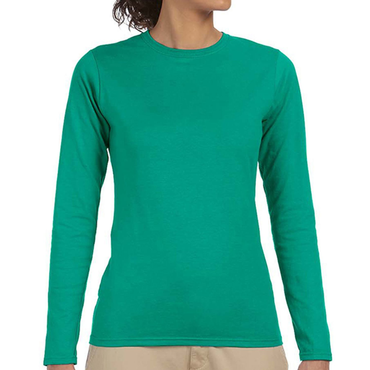 Gildan 4.5 oz 100% Cotton Preshrunk Softstyle Girls' Fit Long Sleeve T-Shirts 8
