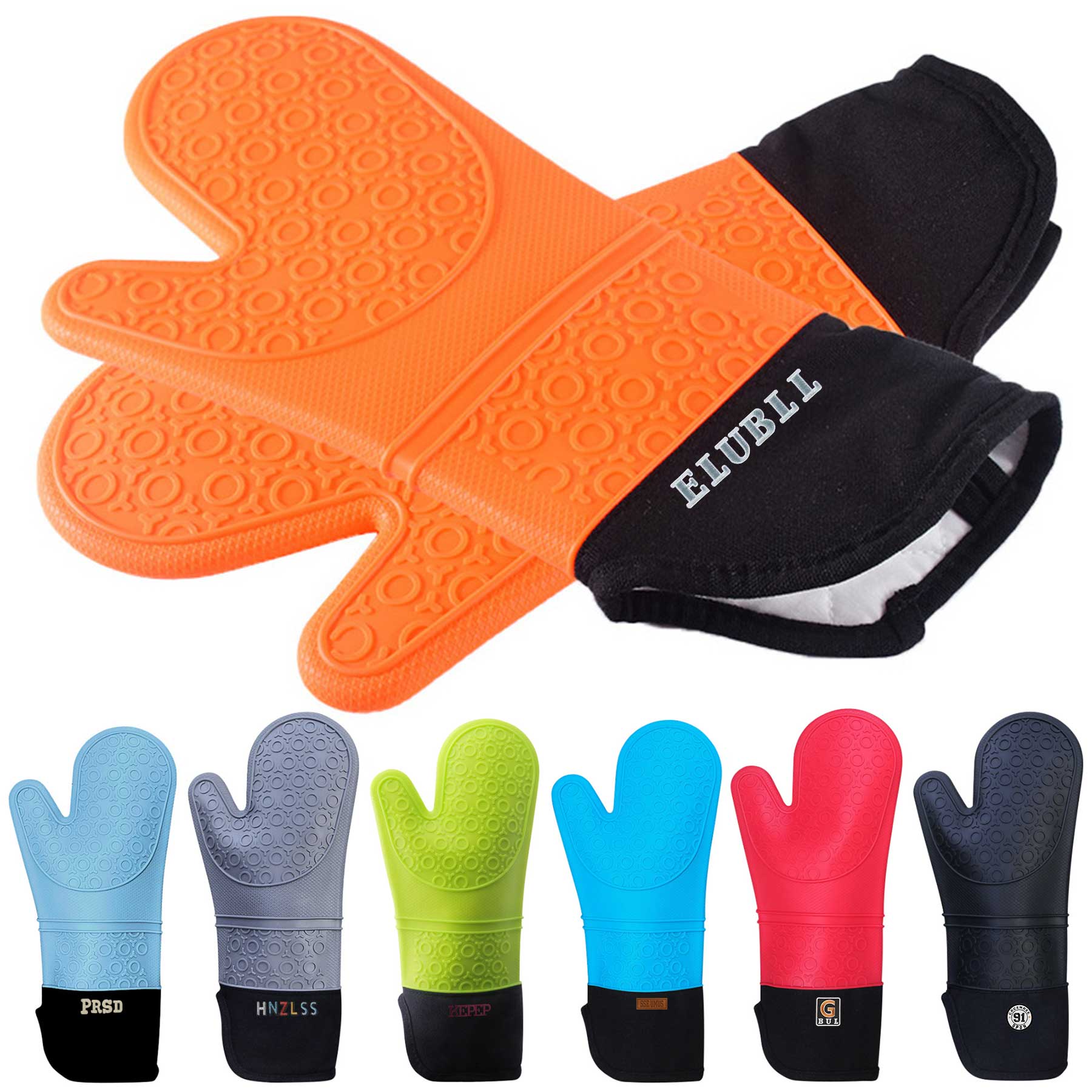 Silicone Insulation Oven Mitt W/ Cotton Lining 1