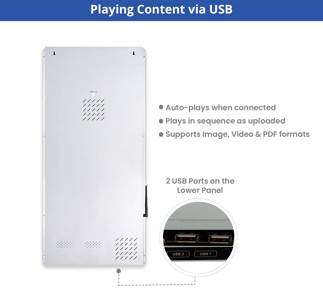 Portable LED Wall Mount Digital Display Signage 32Inch 15