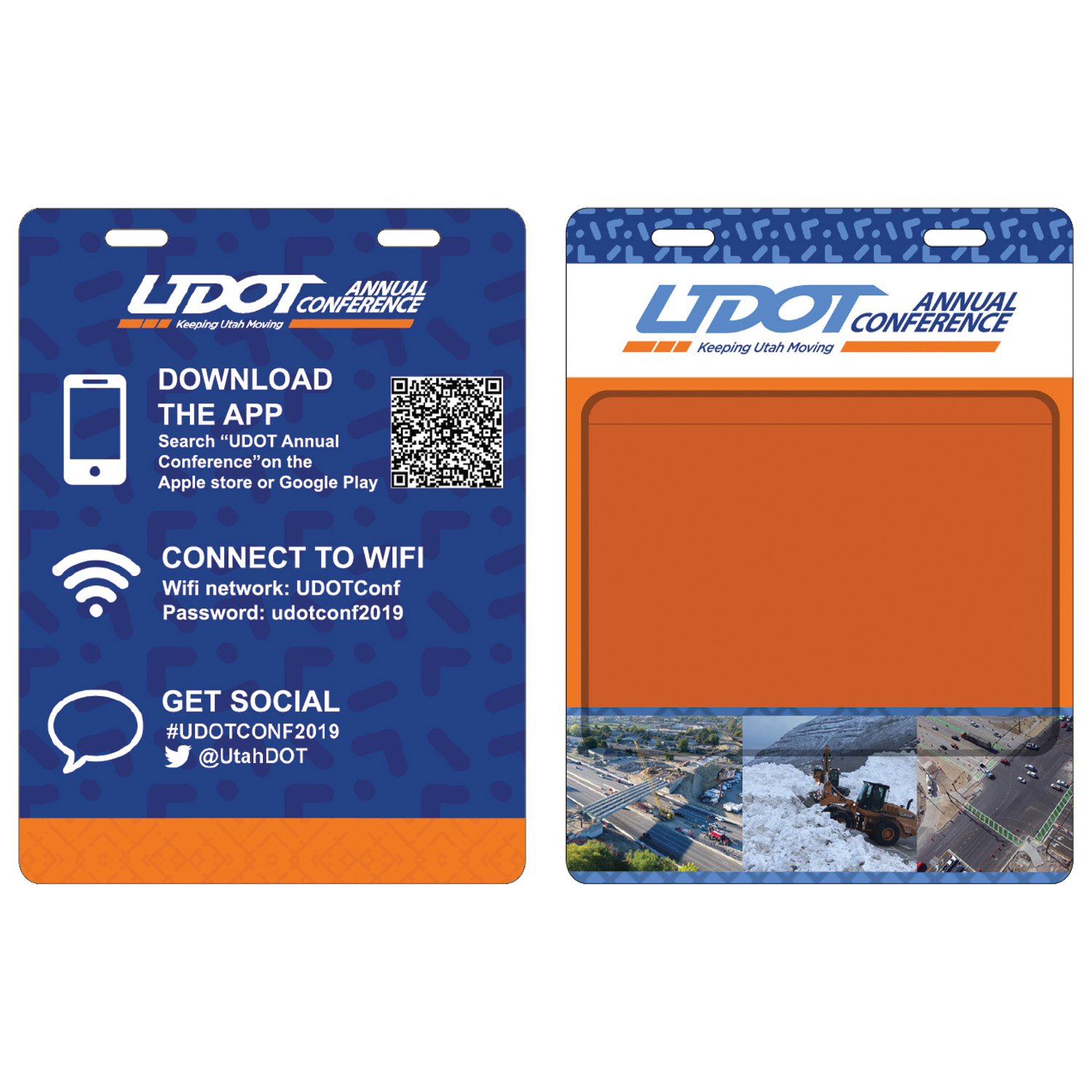 Double Slotted Event Badge w/ Clear Adhesive Pocket 1