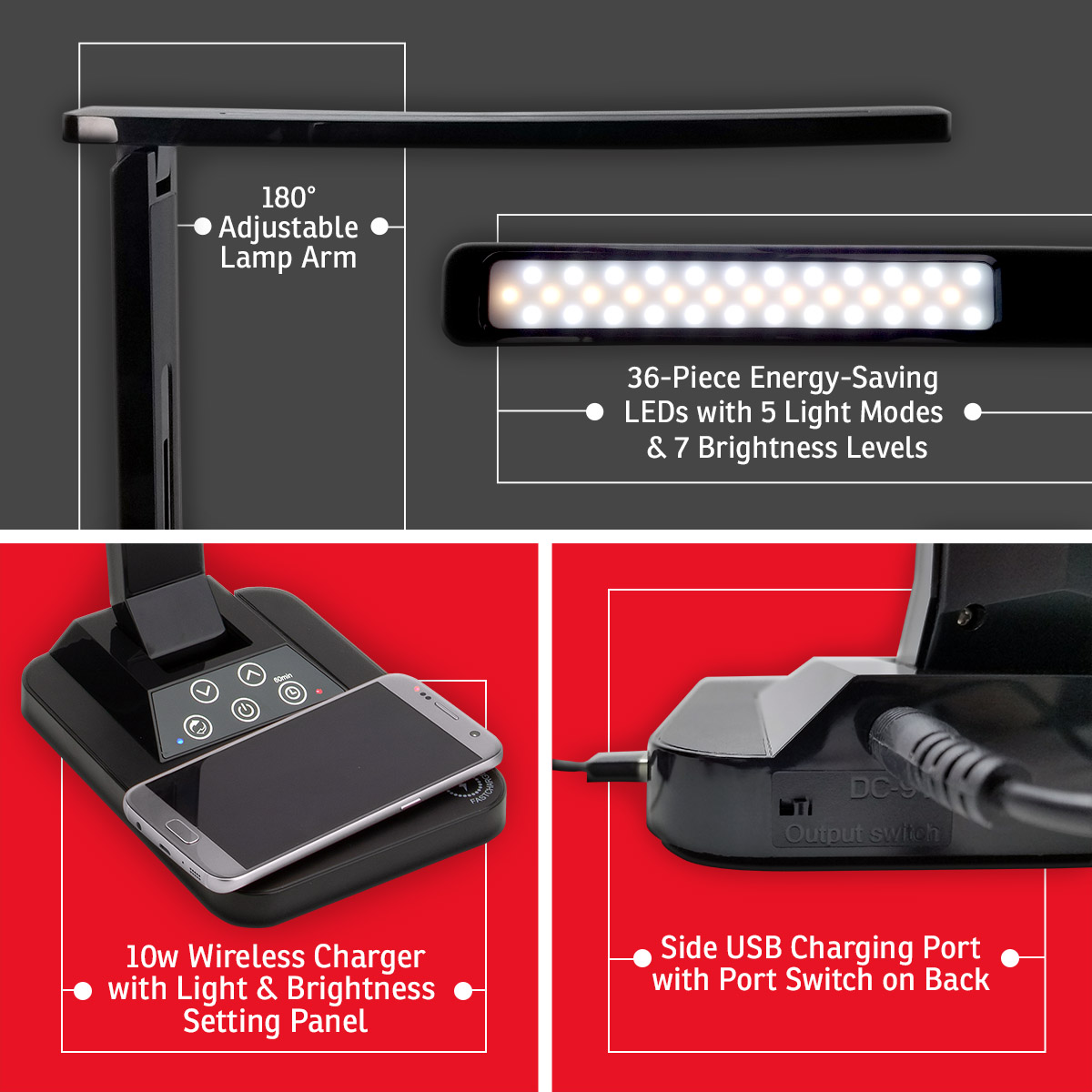 Limelight Desk Lamp with Wireless Charger 5