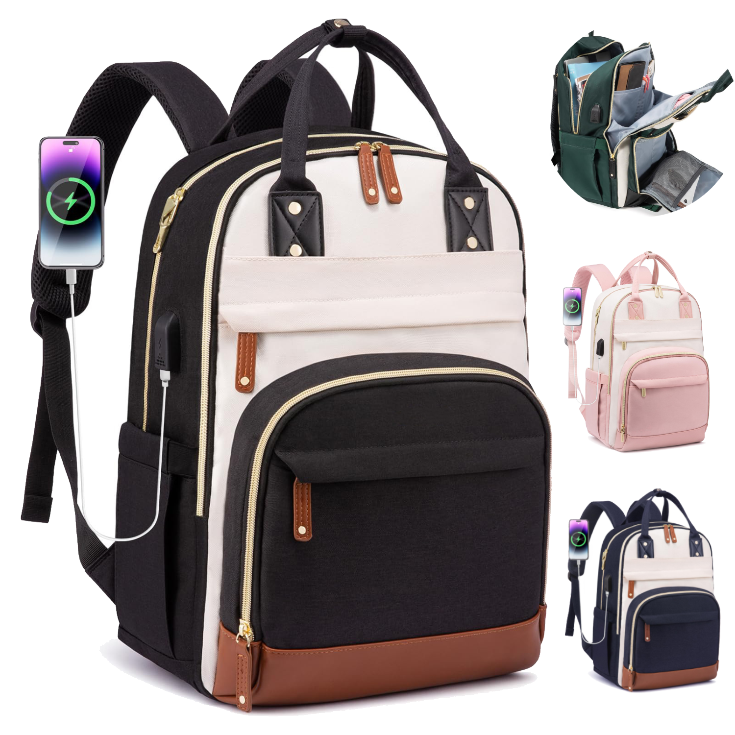 Women Large Capacity Waterproof Polyester Backpack 5