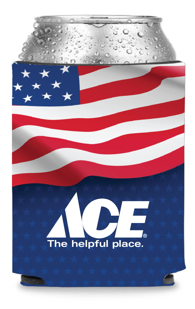 Collapsible Premium Foam American Flag Can Cooler - Full Color Sublimation 1
