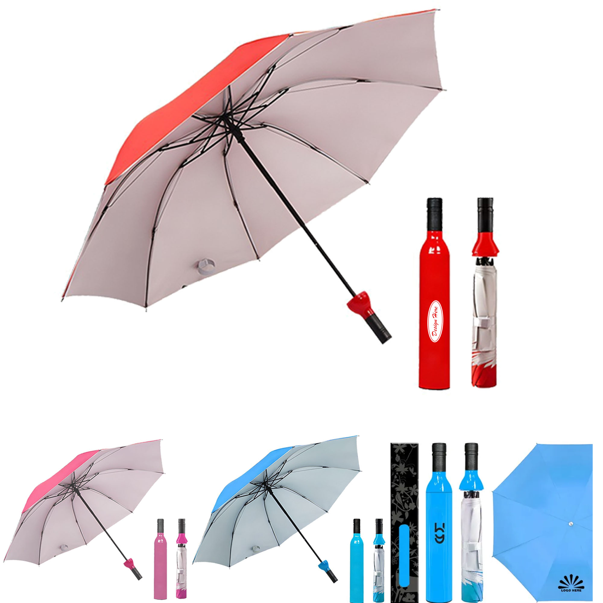 Stylish Wine Bottle-Shaped Folding Umbrella for All-Weather Use 3