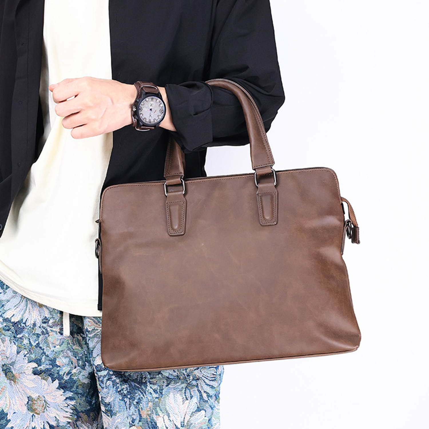 Casual Pu Leather Messenger Tote Bag 5
