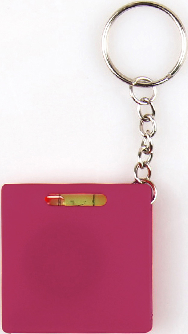 Square tape measure with level and key chain 4
