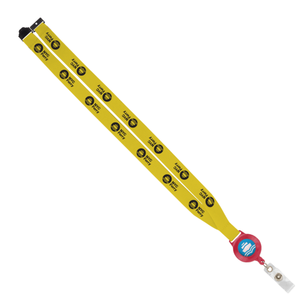 IMPORT 3/4" Polyester Lanyard with Retractable Badge Reel and IPH7 back of neck convenience release. 49