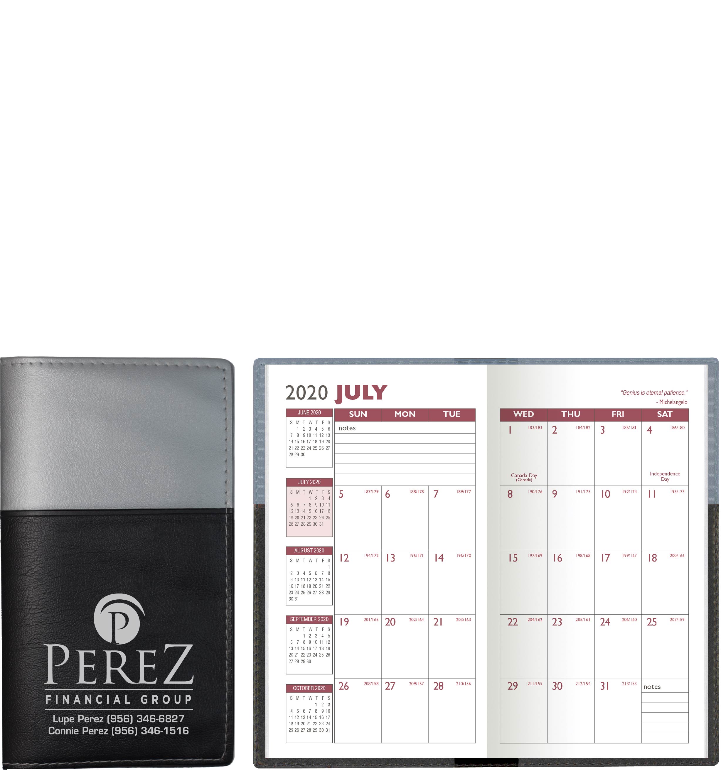 Soft Cover 2 Tone Vinyl France Series Academic Planner / 2 Color 2
