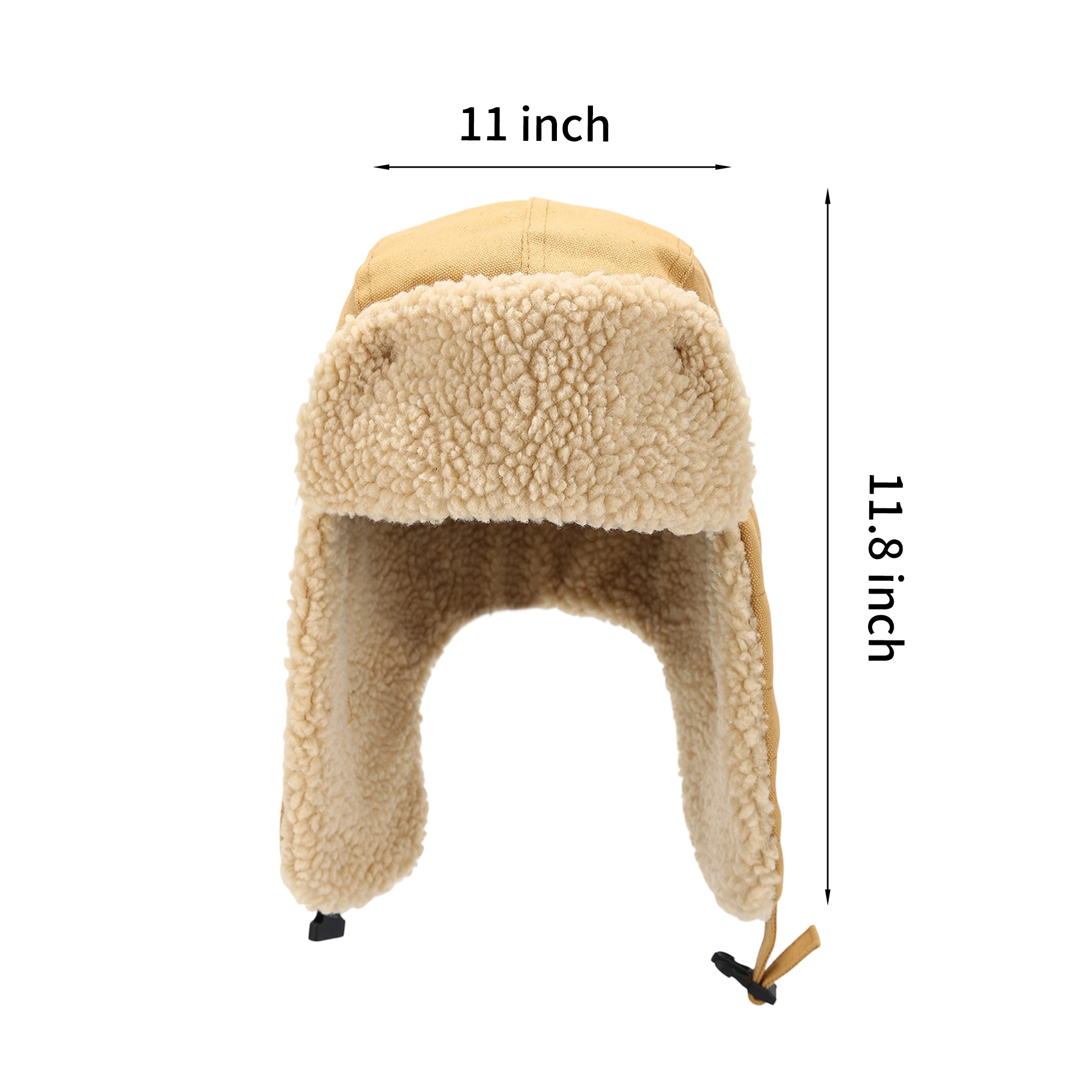 Canvas Trapper Hat With Faux Fur Liner 11.8" Length x 11" Width 5