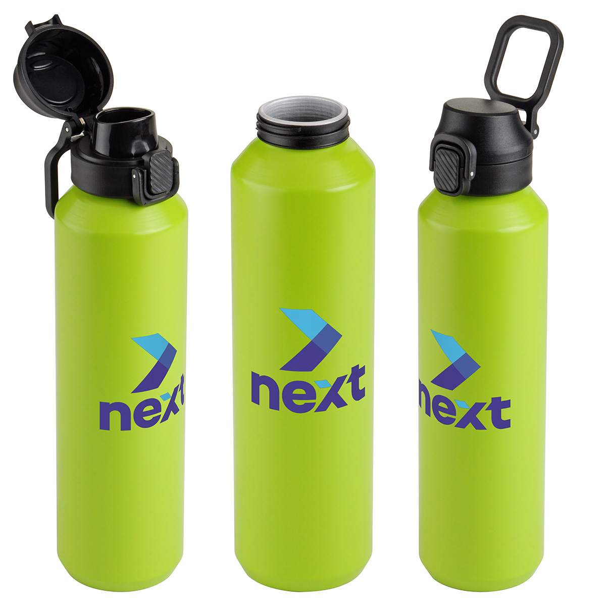 Nexus 27 oz Recycled Aluminum Bottle with Flip-Top Lid and Carabiner 90