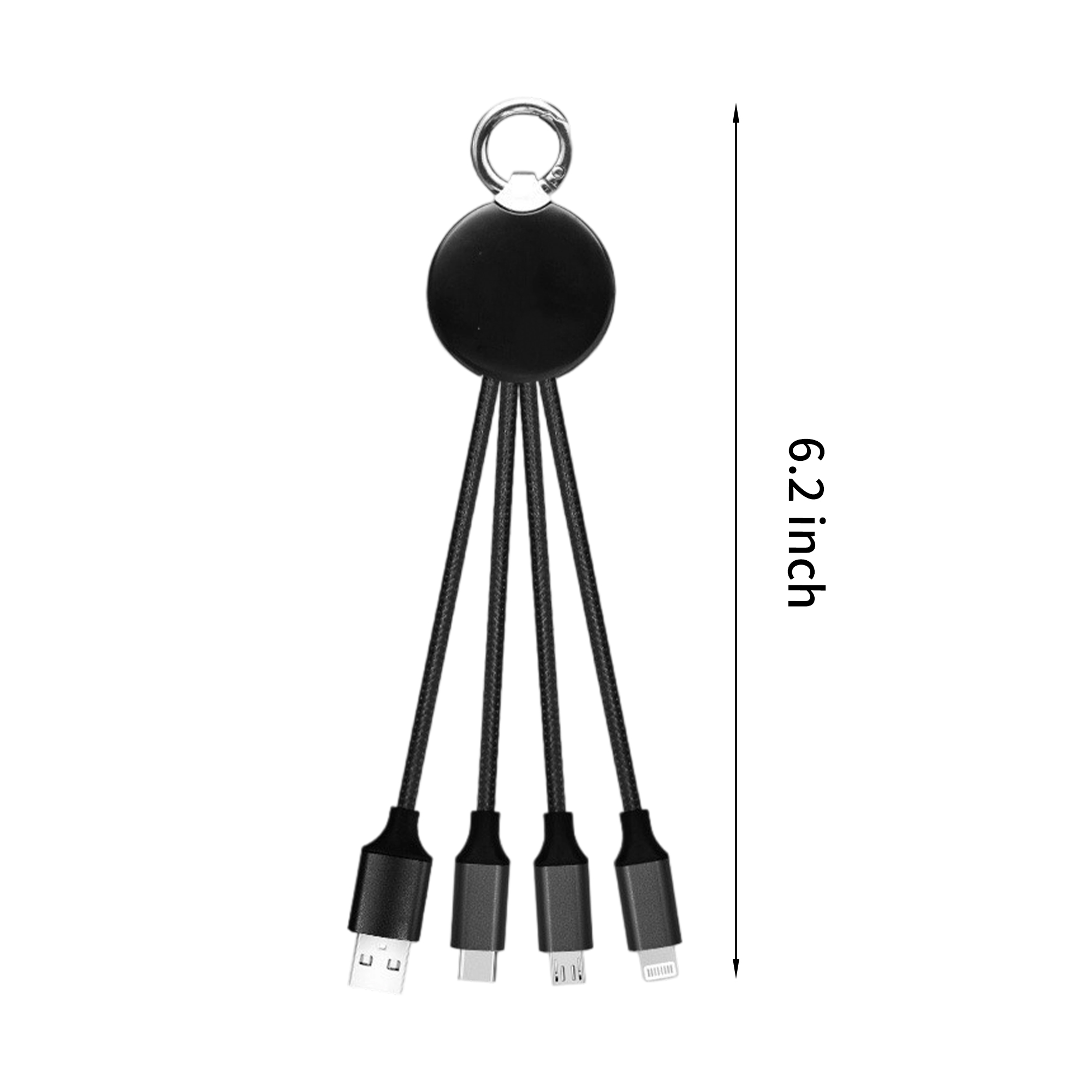 Nylon Three In One Charging Cable With Light Up Logo 6