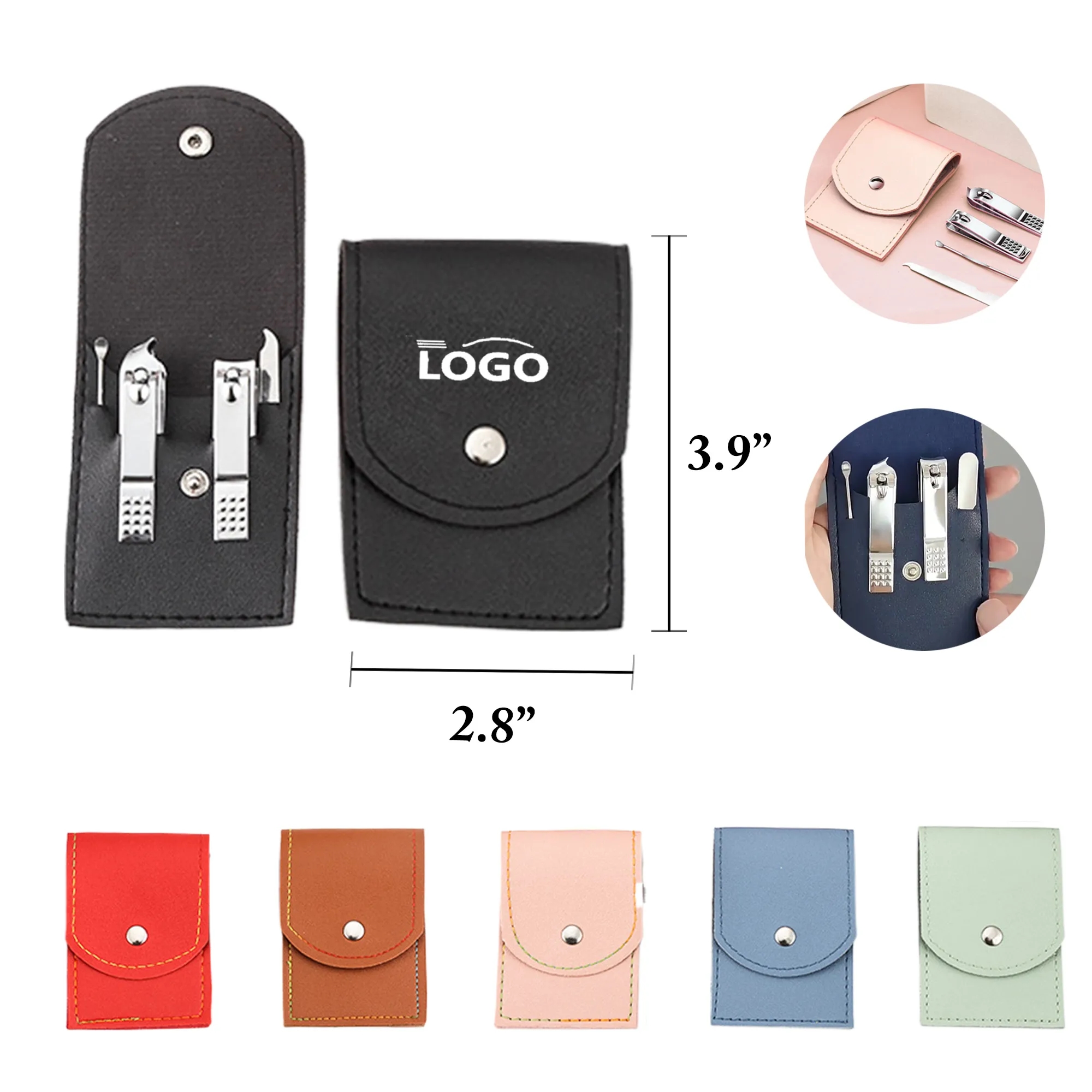 MOQ20 Portable Folding 4 Piece Nail Clipper Set 3