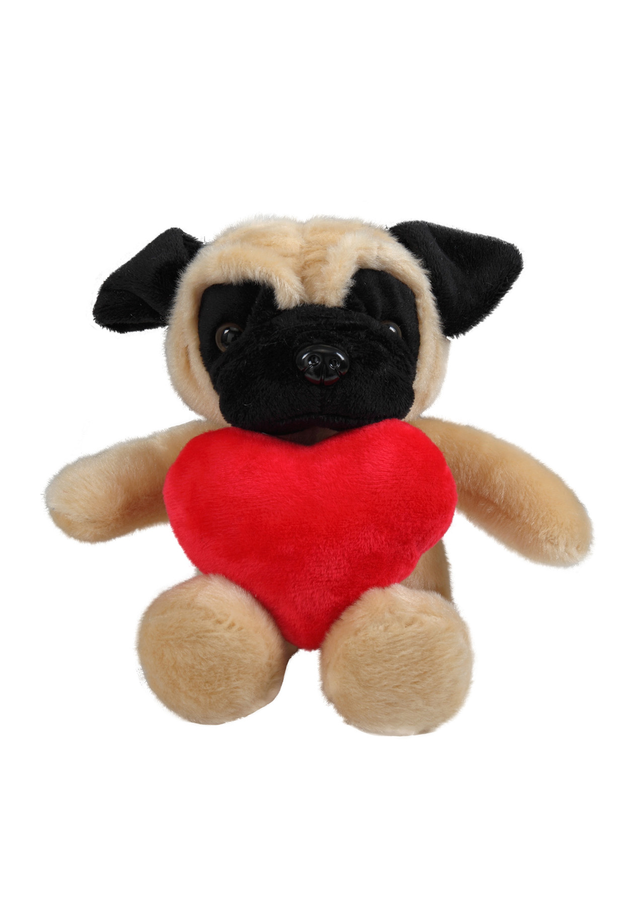 soft plush Pug with heart