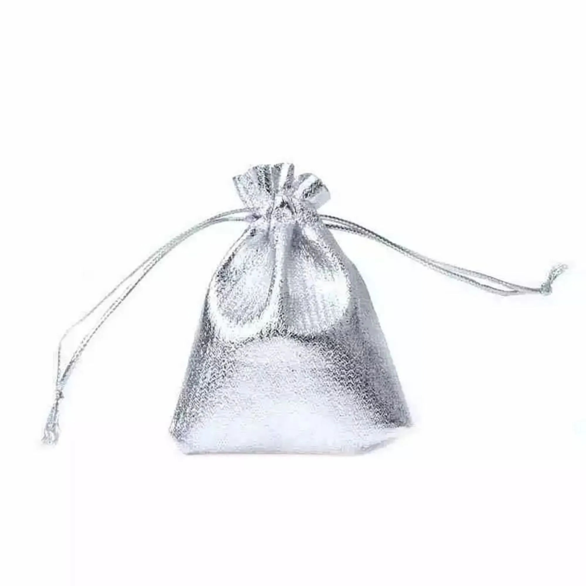 Golden & Silvery Shining Linen Drawstring Gift Bags 3