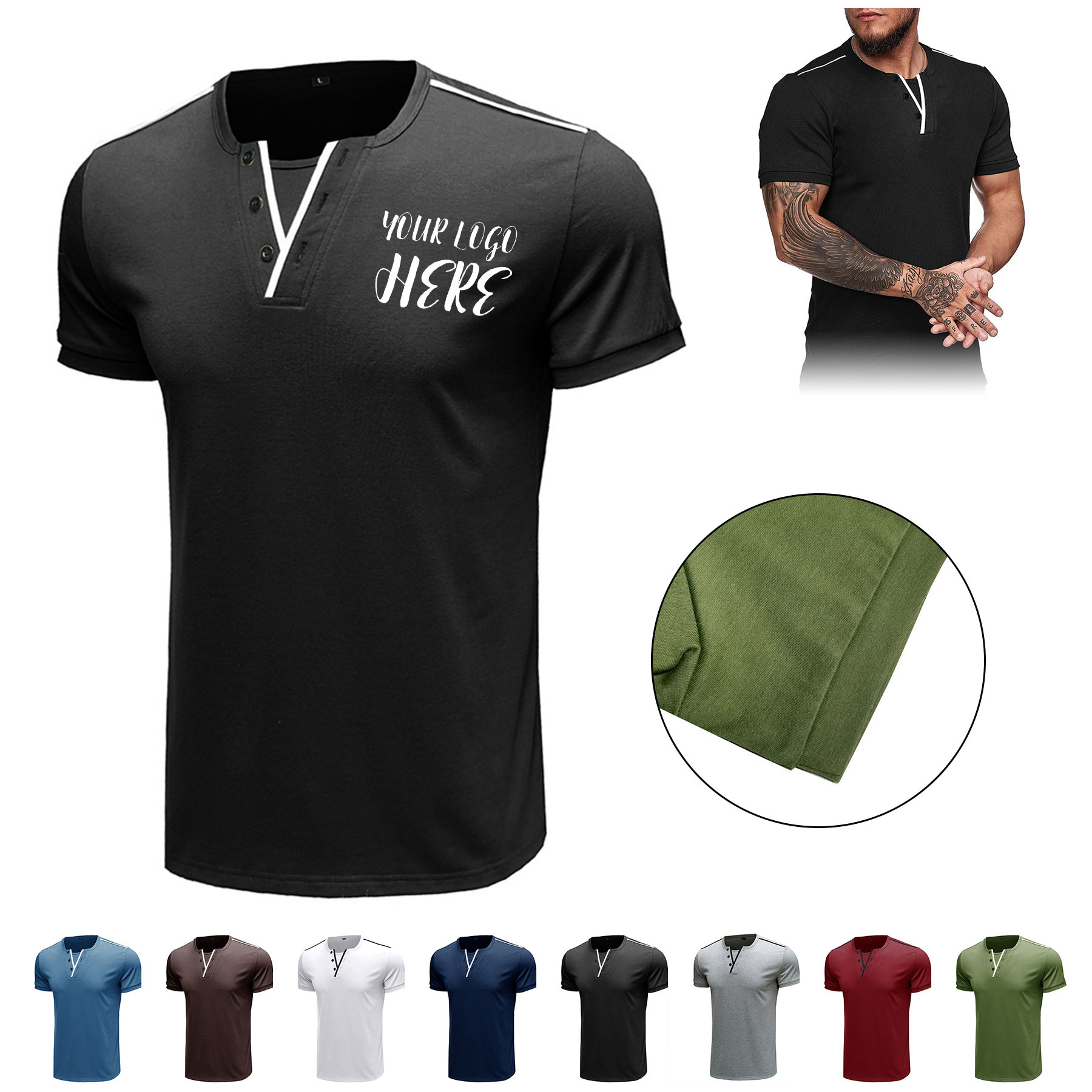 Men's Casual V Neck T Shirts Short Sleeve 1