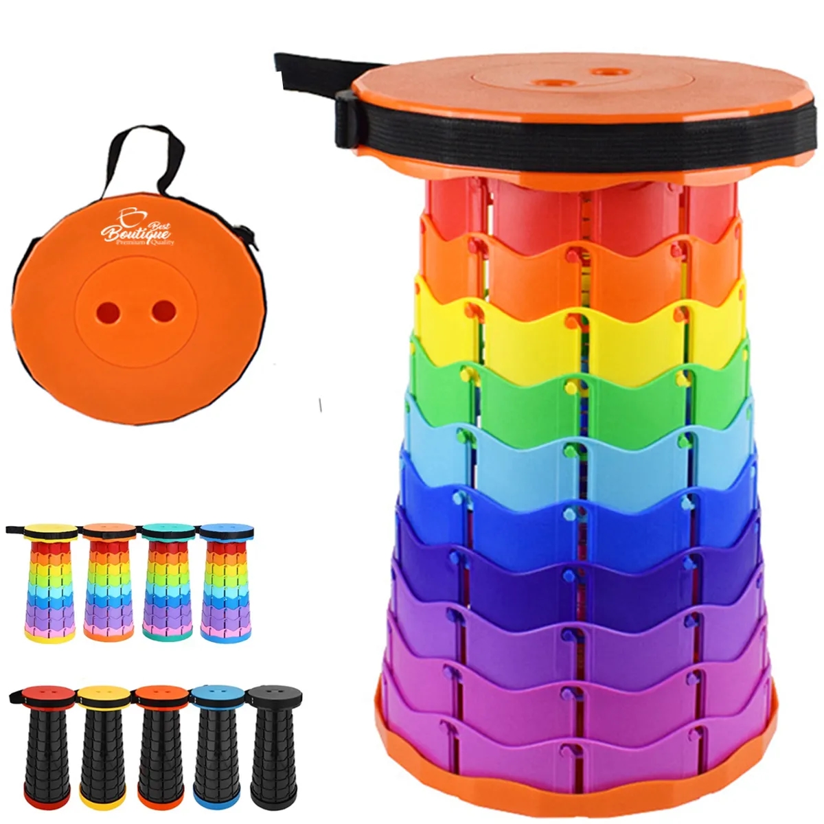 Outdoor Portable Simple Telescopic Folding Stool 3