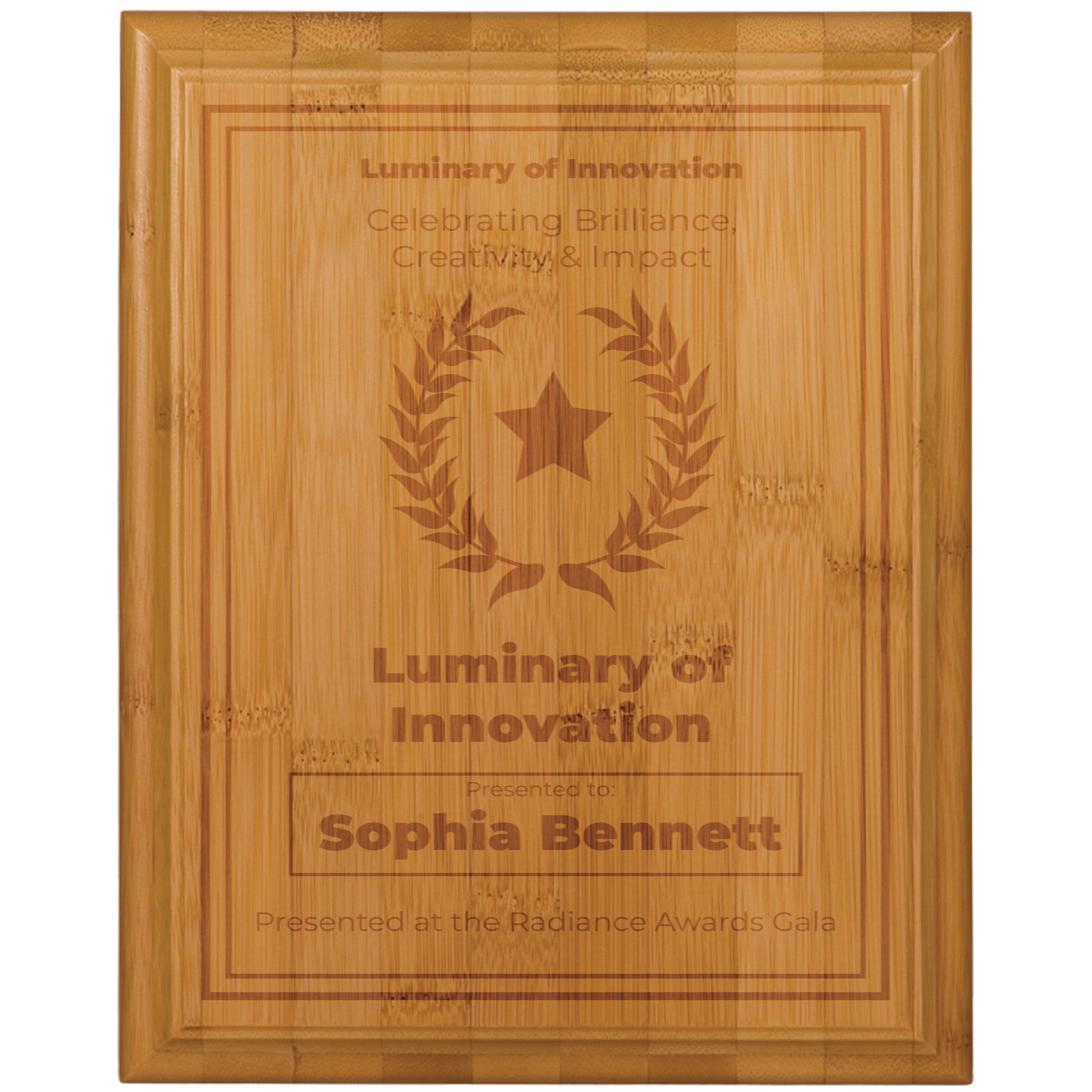 12" x 15" Bamboo Plaque 4