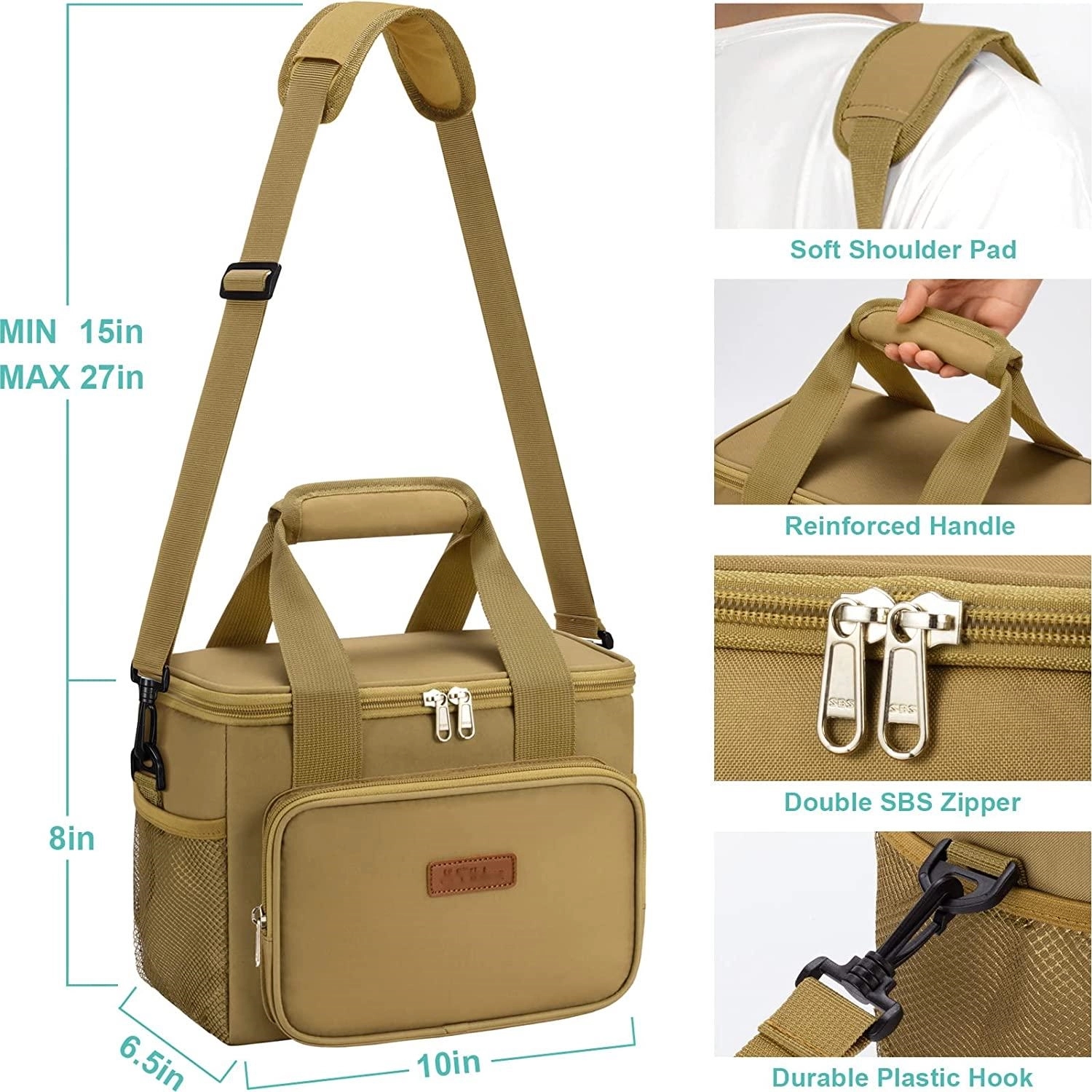 Leakproof Reusable Lunch Bag With Molle Webbing 5