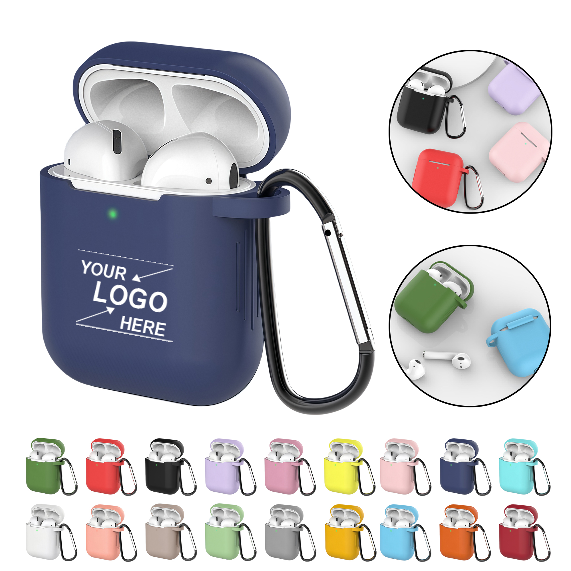 Silicone Earbud Case w/Carabiner 18