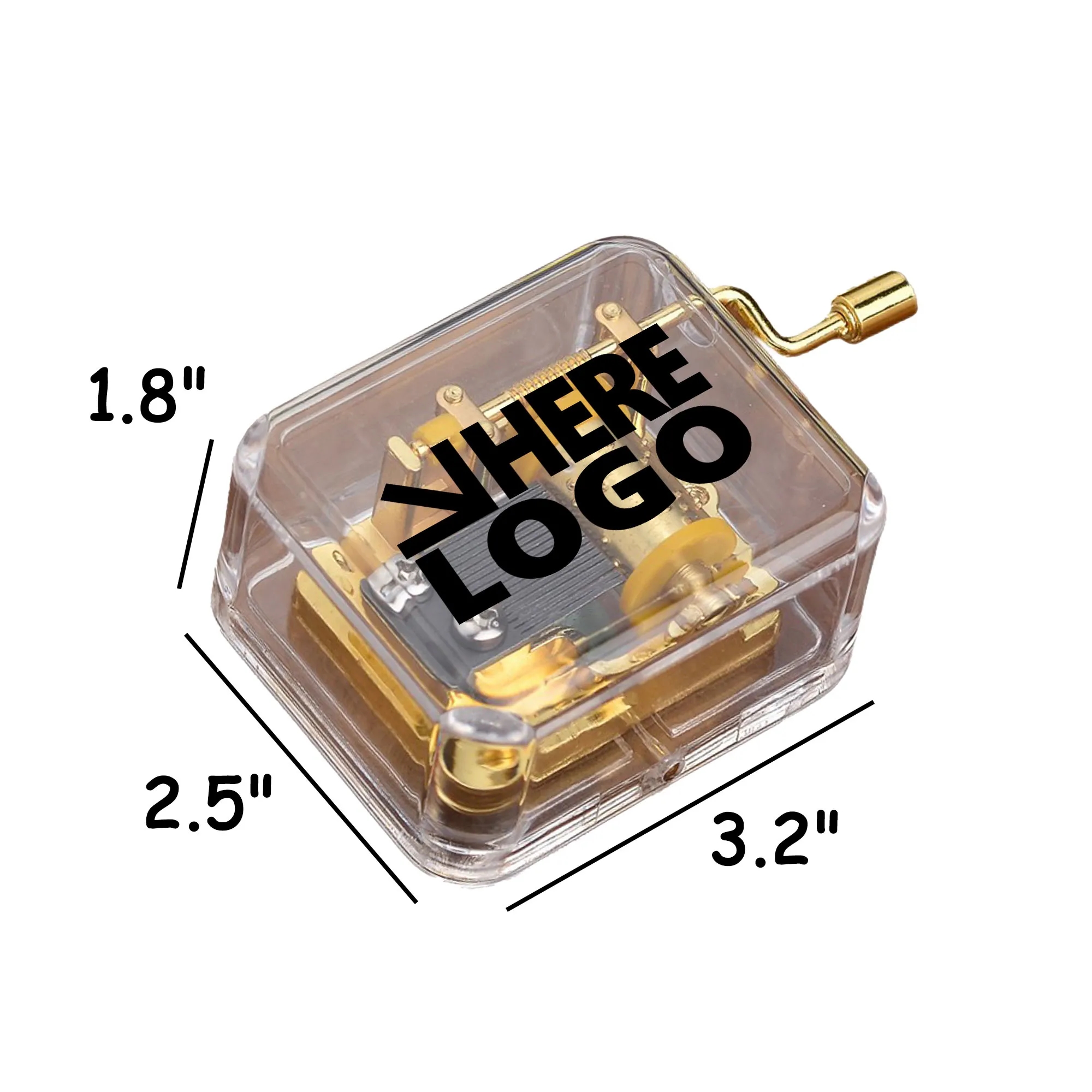 MOQ 10 Acrylic Music Box Hand-cranked 2